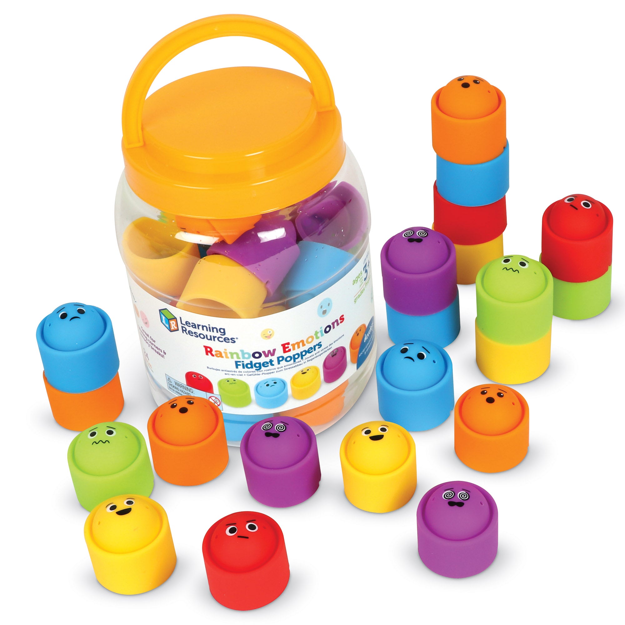 Learning Resources - Regenboog Emoties Fidget Poppers Set van 24