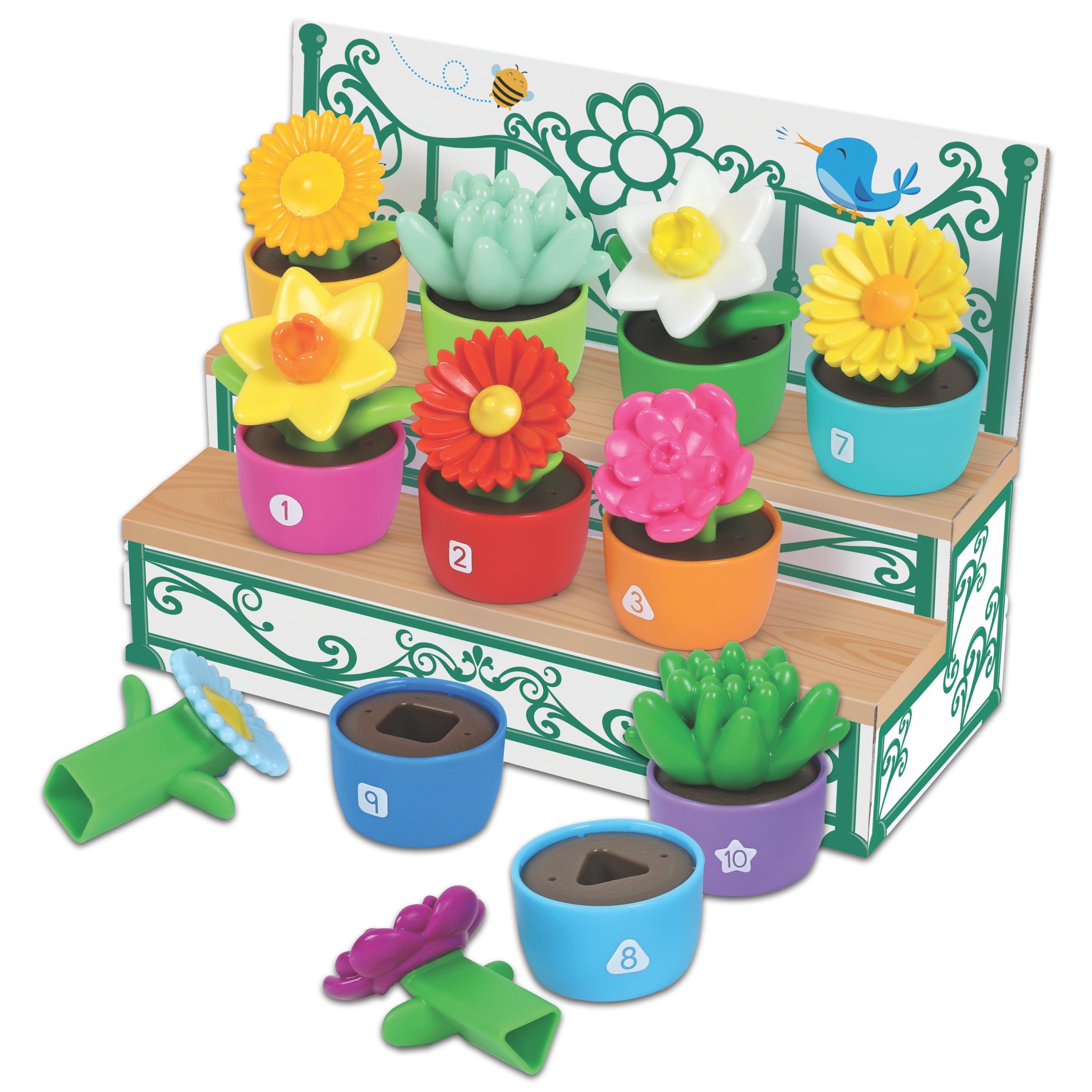 Learning Resources - Vormen en Kleuren Tuin Sorteer- en Stapelset