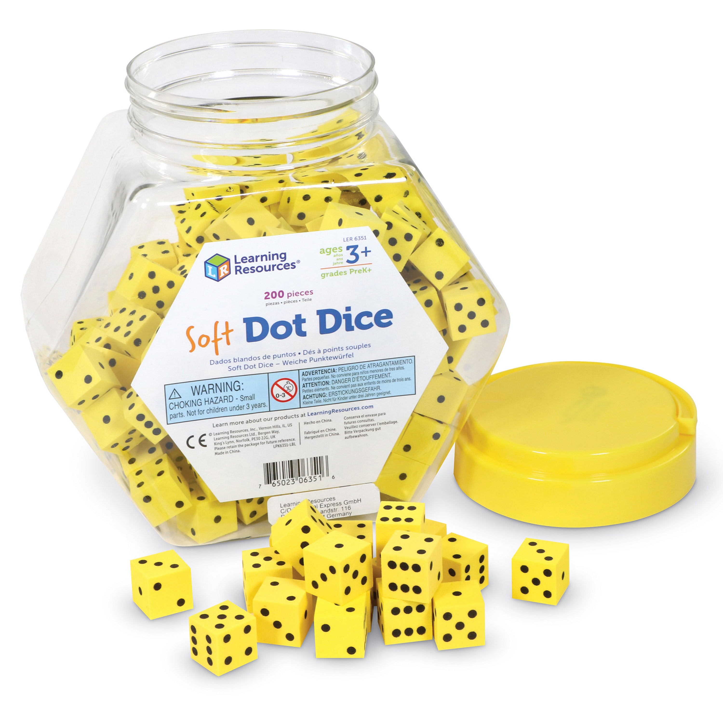 Learning Resources - Zachte Schuim Dobbelstenen met Stippen - Set van 200