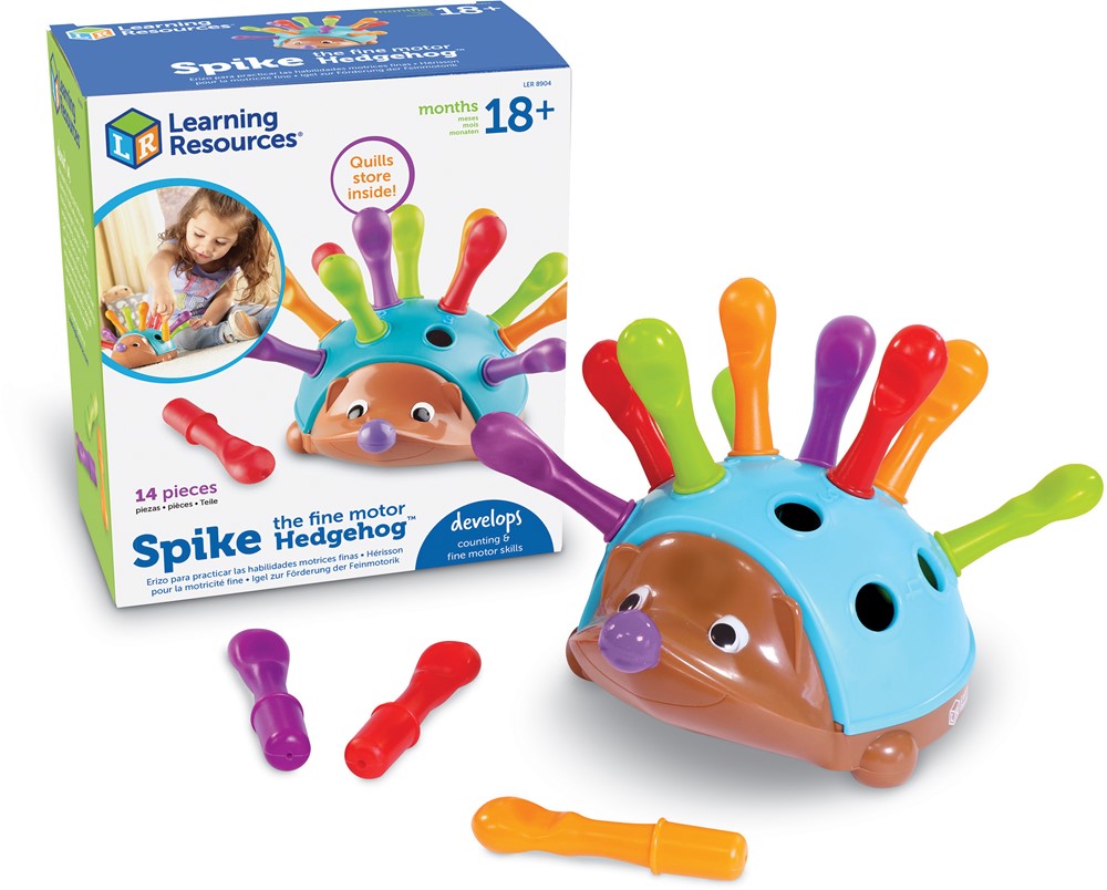 Learning Resources - Spike de Motoriek Egel met 12 Gekleurde Pinnetjes