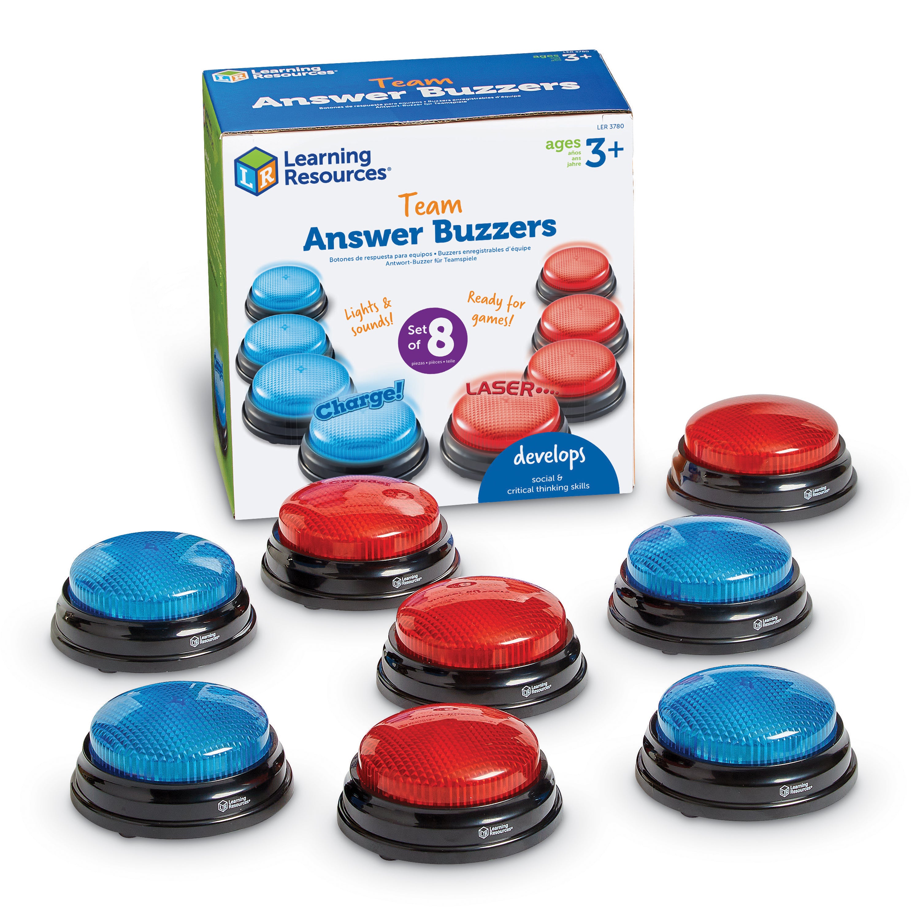 Learning Resources - Quizbuzzers voor Teams - Set van 8 Stuks