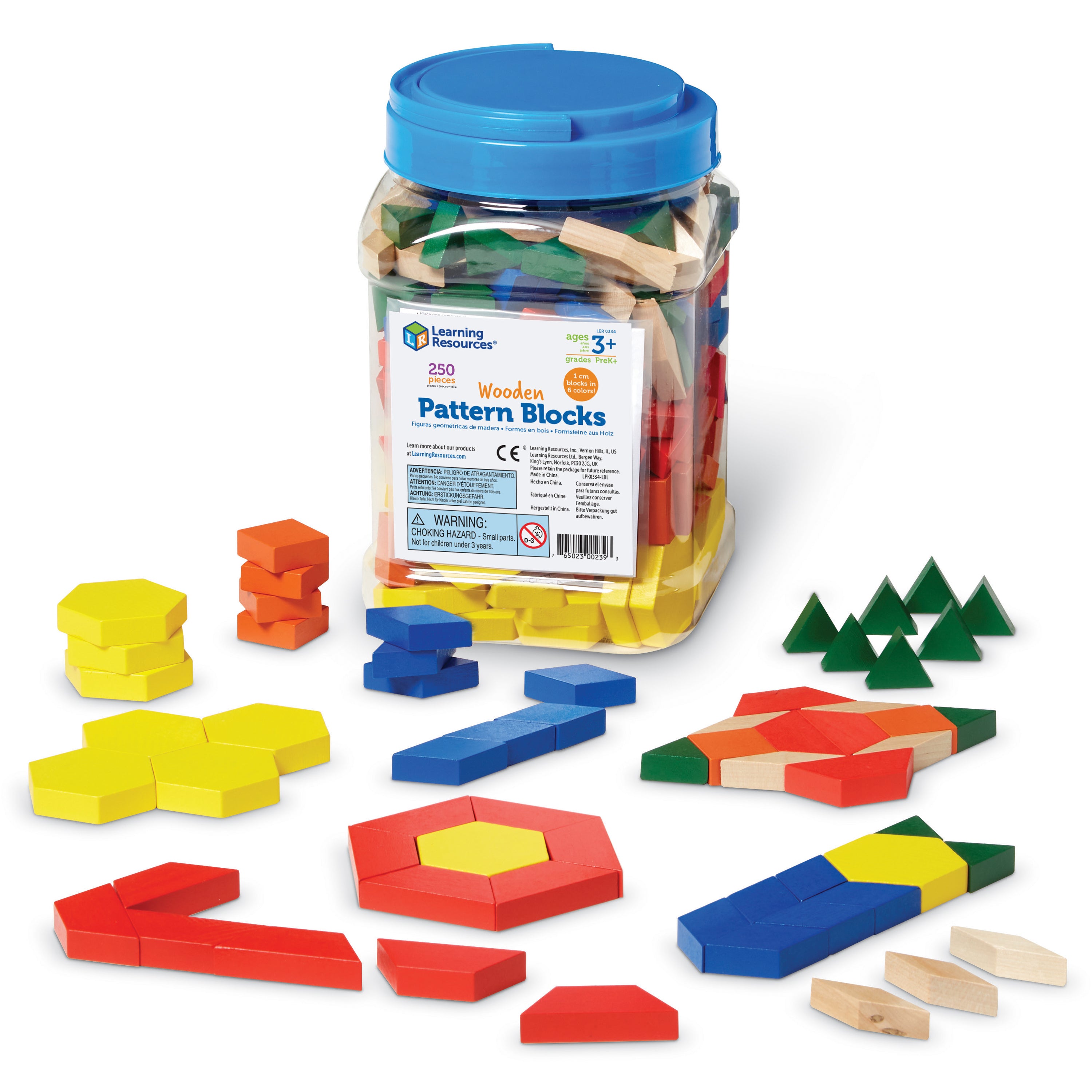 Learning Resources - Houten Patroonblokken, 1 cm (set van 250)