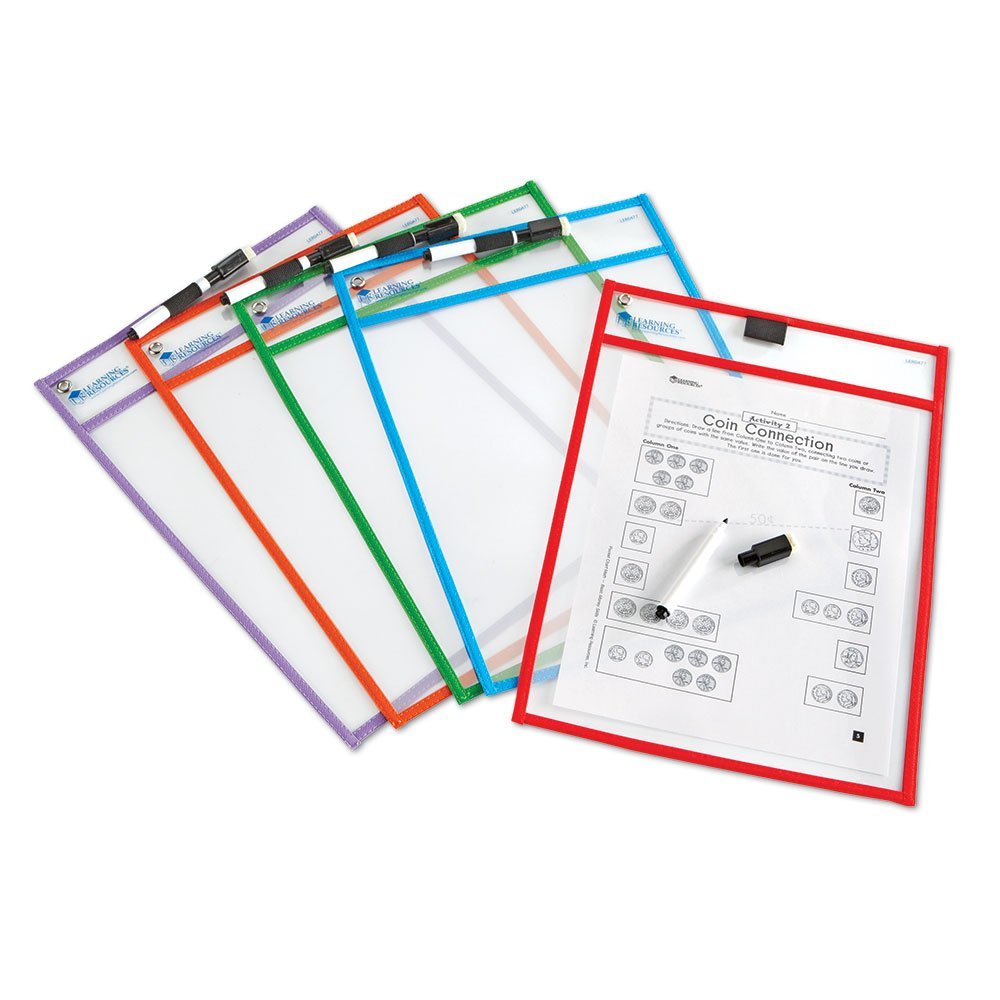 Learning Resources - Schrijf en Wis Zakjes - Set van 5