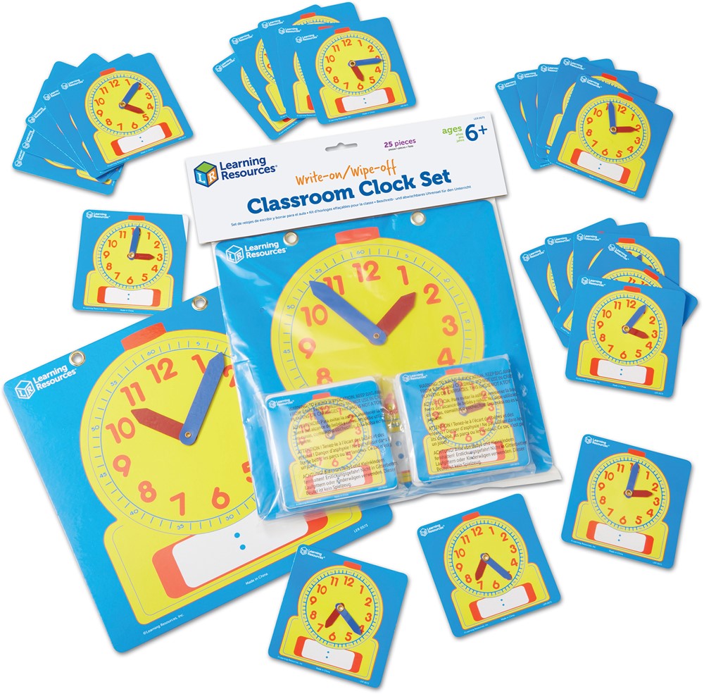 Learning Resources - Schrijf en Wis Klokken Klasset
