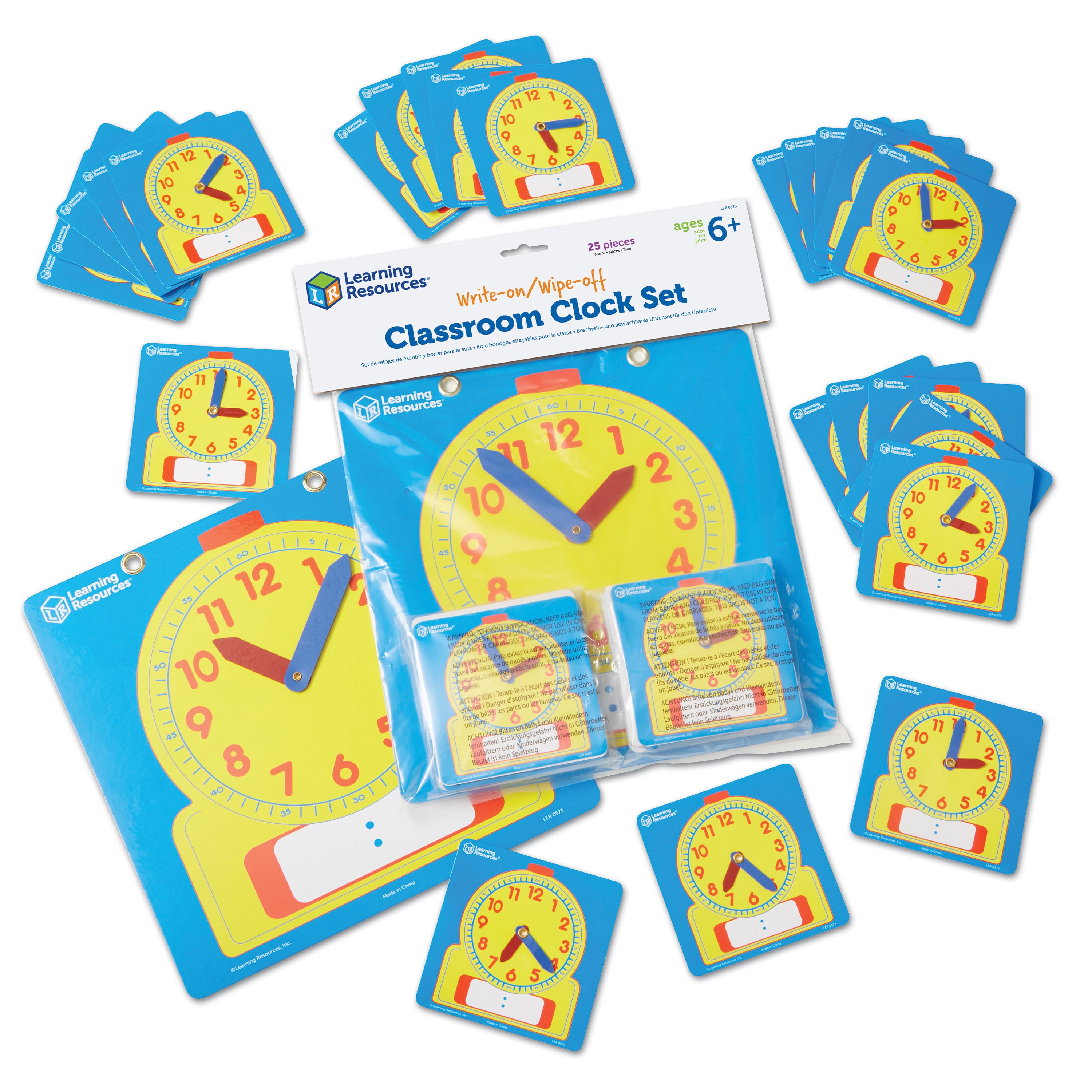 Learning Resources - Schrijf en Wis Klokken Klasset