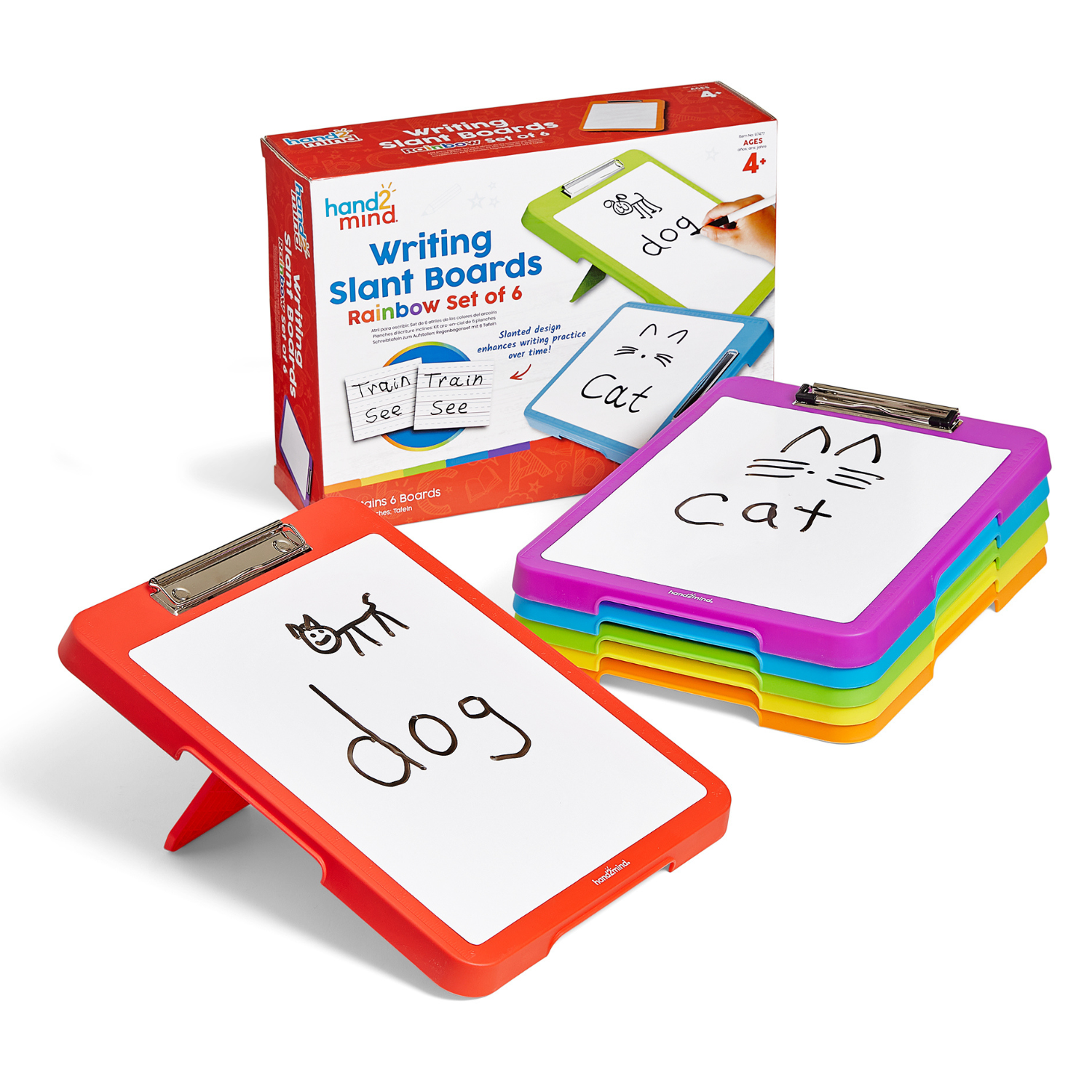 Learning Resources - Schrijfschuine Borden Regenboog Set van 6