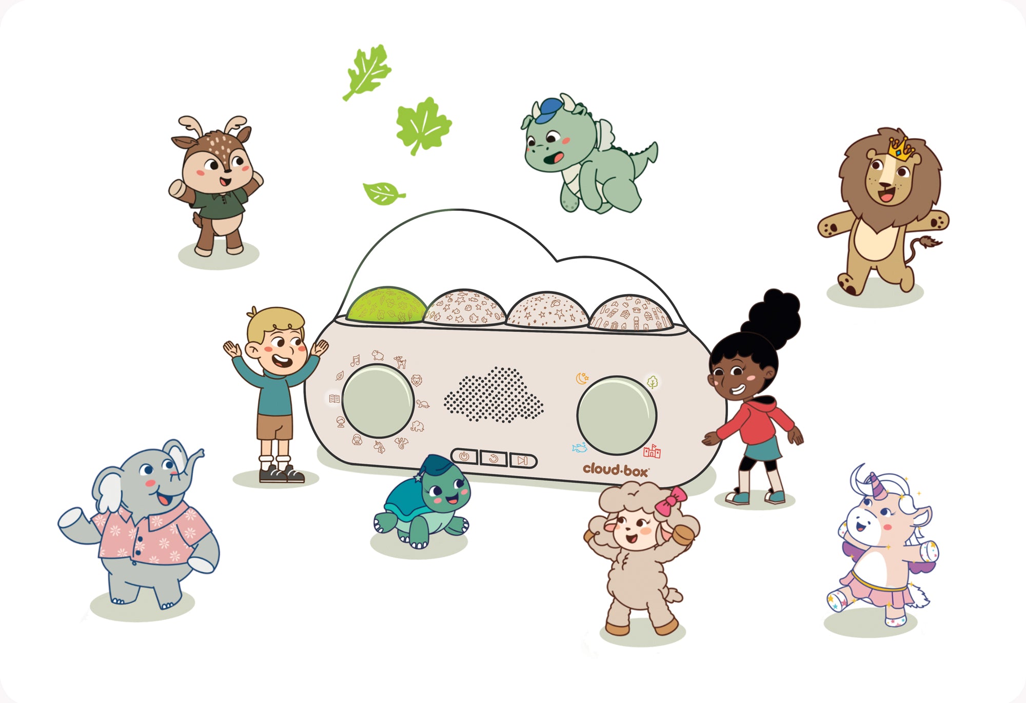 Cloud B - CloudBox™ Verhalen, white noise lichtprojecties - Nederlands & Frans