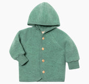 Engel Natur - Wolfleece jasje-vestje met capuchon - Jade Melange - maat 50-116