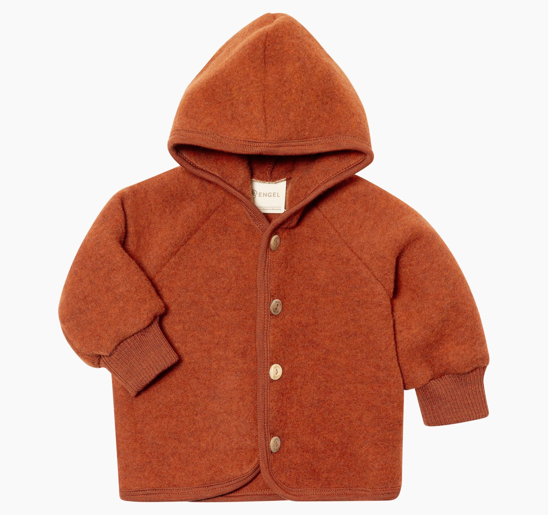 Engel Natur - Wolfleece jasje-vestje met capuchon - Magma Melange - maat 50-116