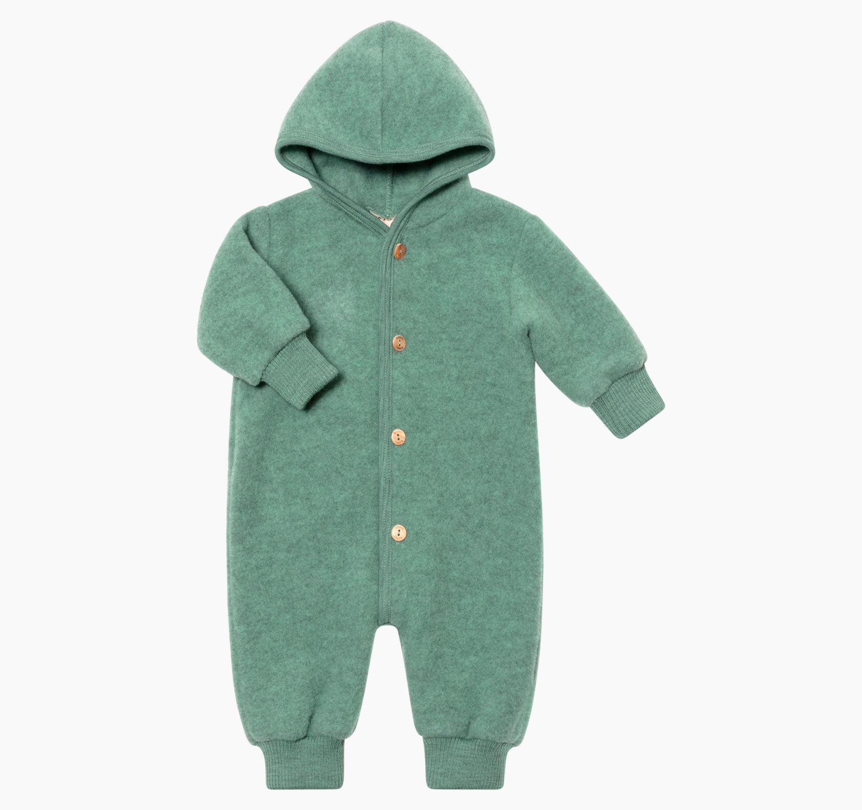 Engel Natur - 100% bio merino wol-fleece overall onesie - Jade melange