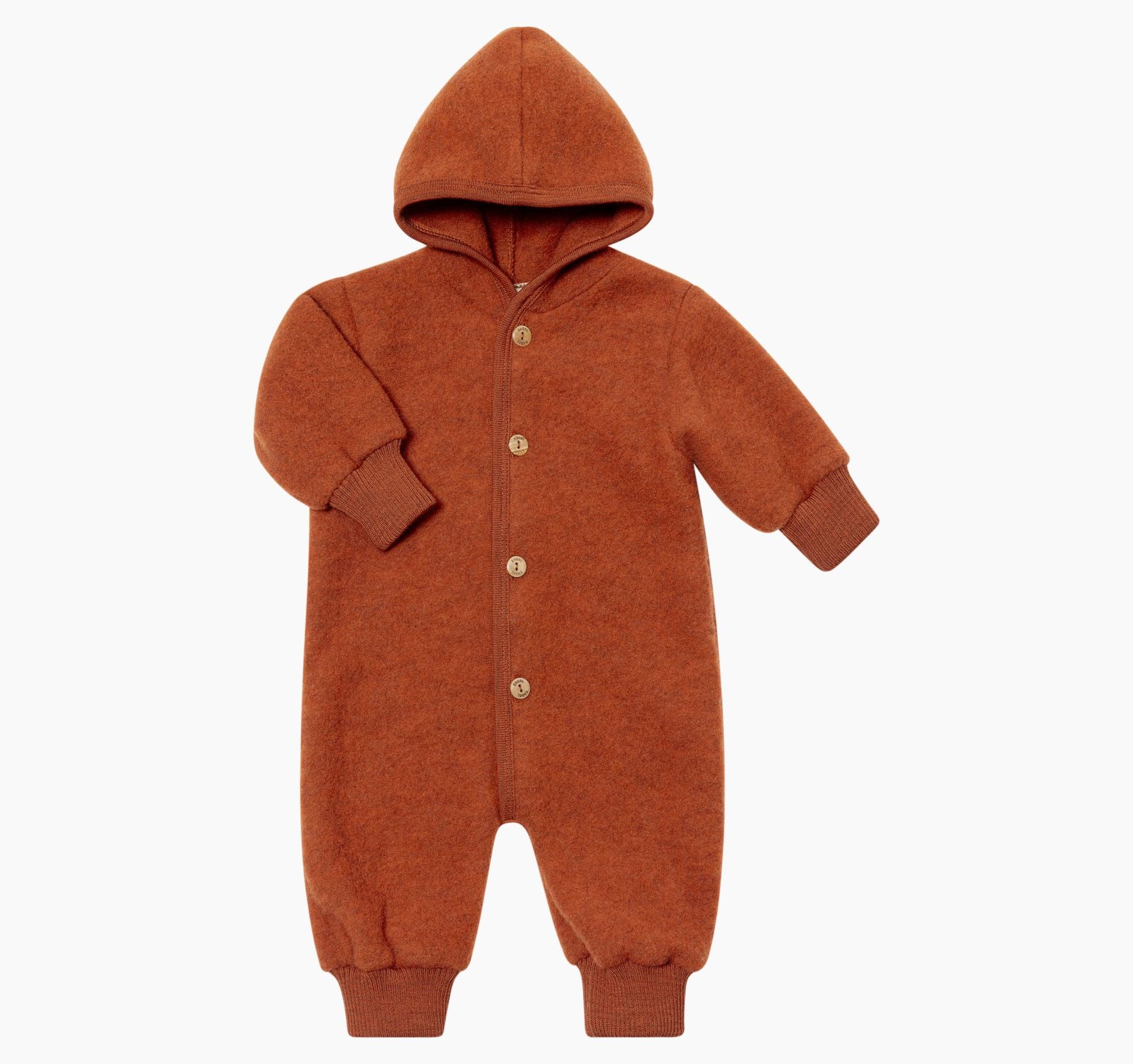 Engel Natur - 100% bio merino wol-fleece overall onesie - Magma melange