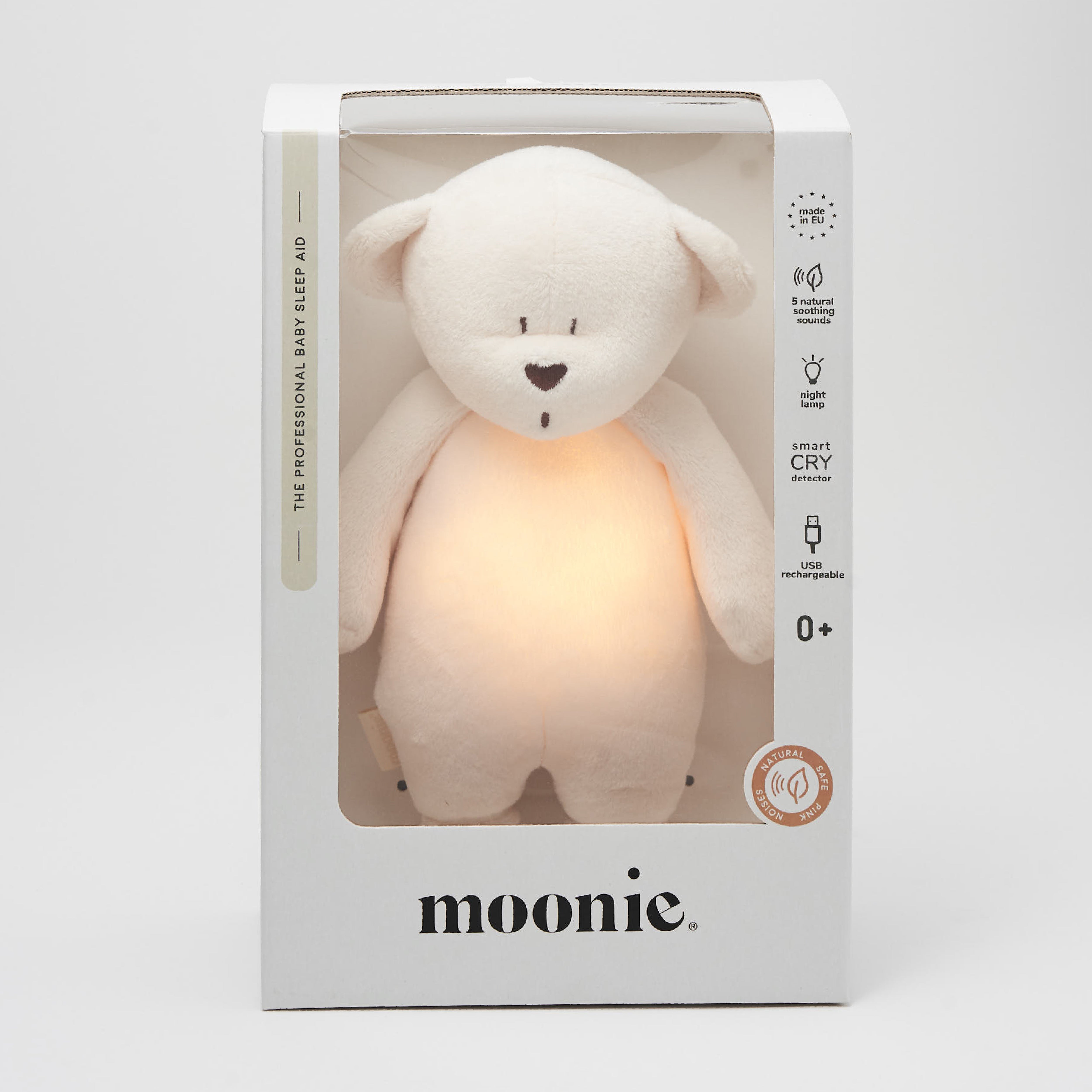 Moonie - Slaapknuffel The Humming Bear 2.0 - Cream White Noise