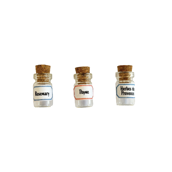 Drie miniatuur potjes in vintage stijl