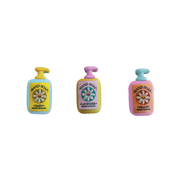 Drie miniatuur zeepflesjes in luciferdoosje