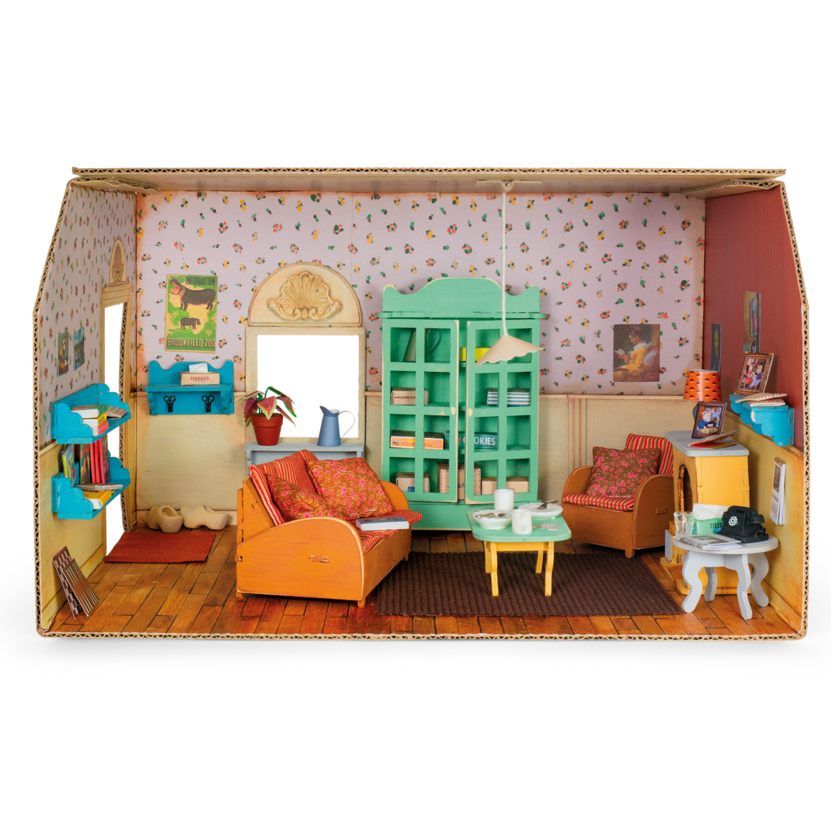 Ingerichte miniatuur woonkamer