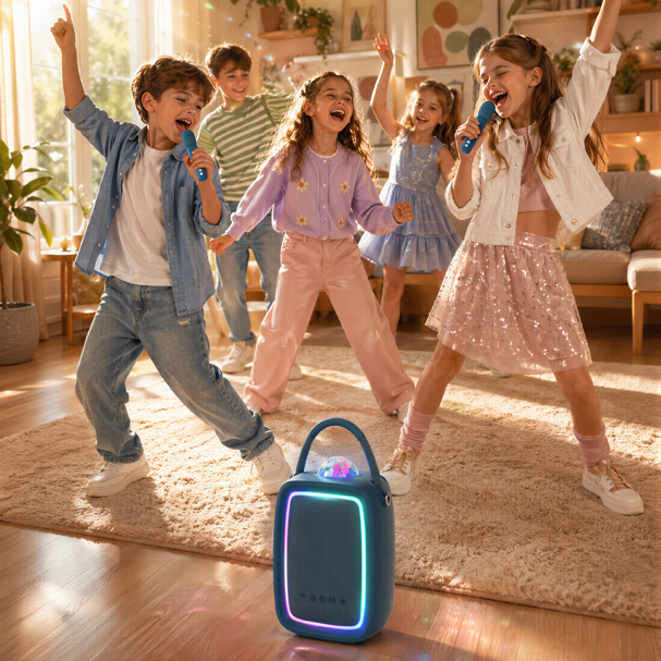 MOB - Singy Party karaokeset met microfoon - Donkerblauw