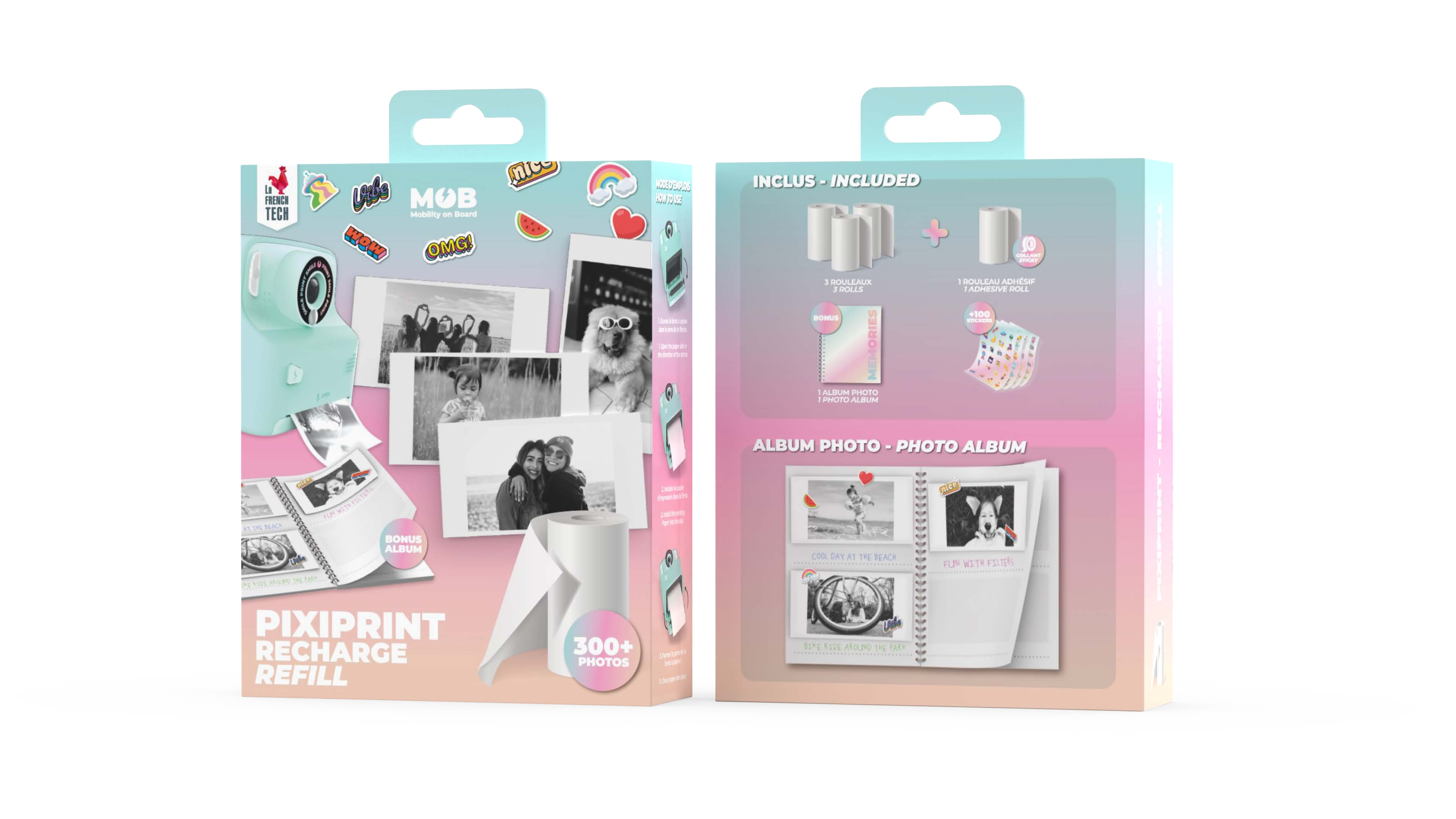 MOB - PixiPrint Creative Recharge Pack - Memories Booklet + 4 papierrollen