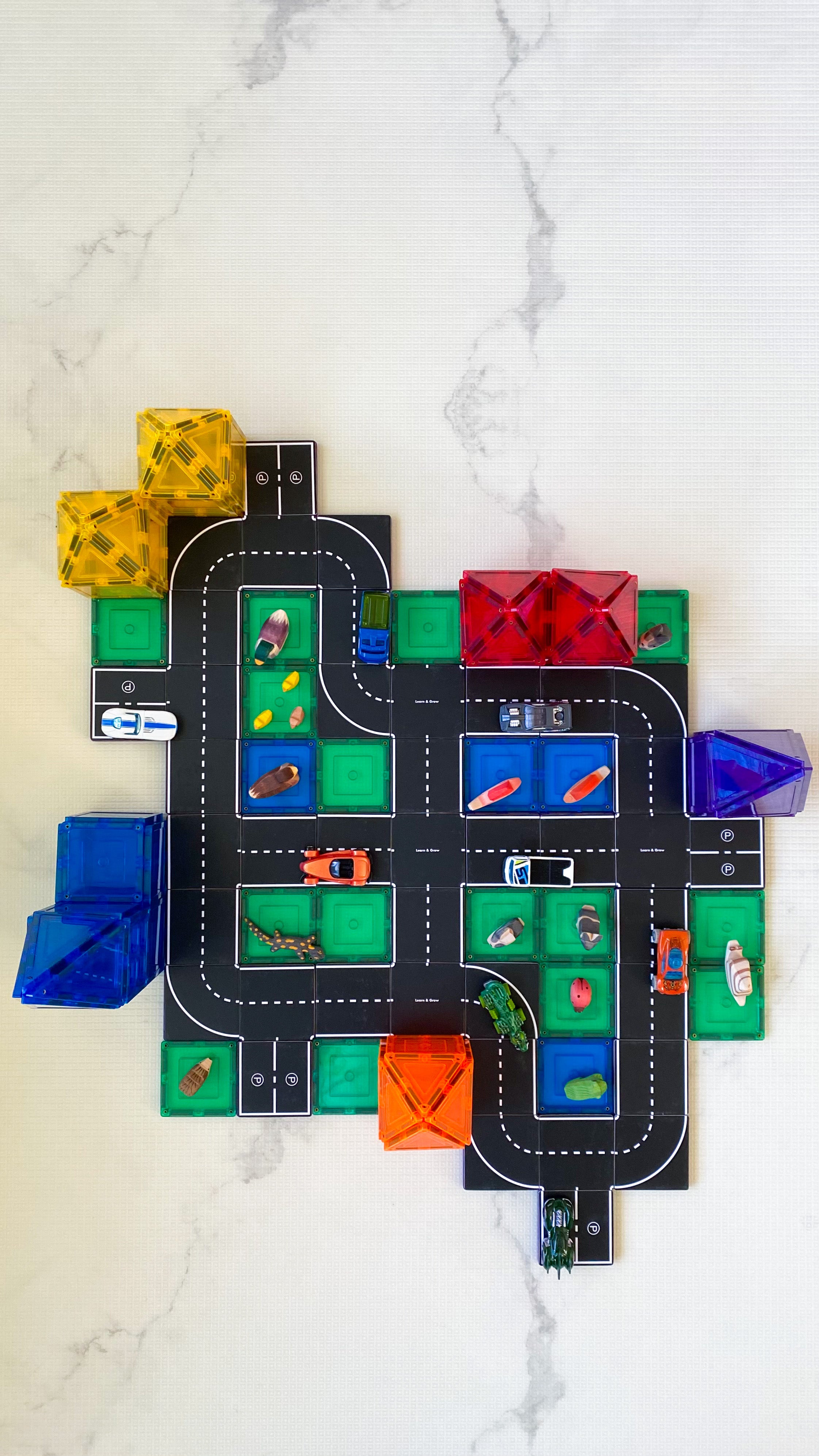 Learn And Grow - Magnetisch constructiespeelgoed Toppers Wegen - 40 stuks