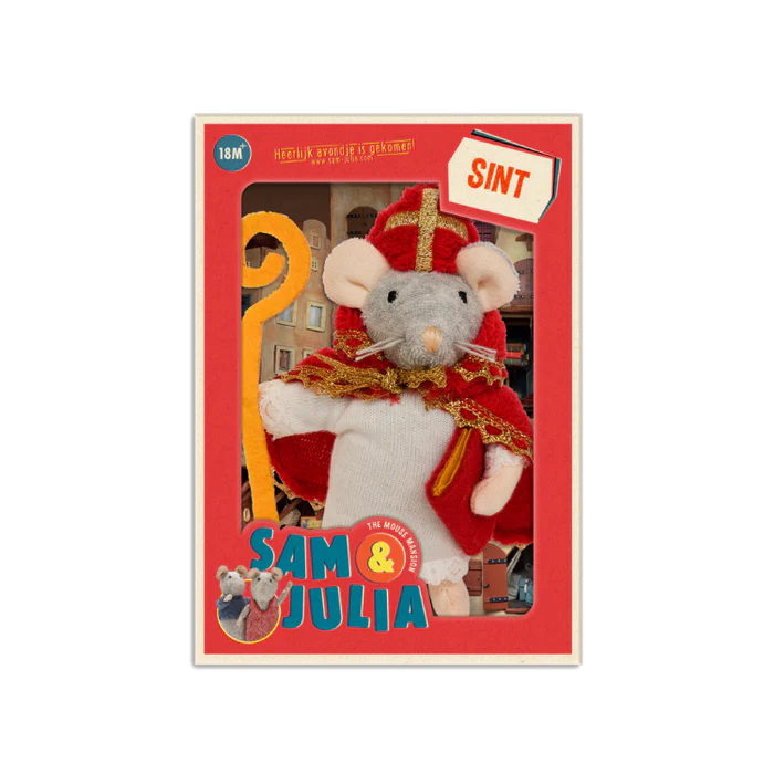 Het Muizenhuis - Knuffelmuis Sinterklaas - 12 cm