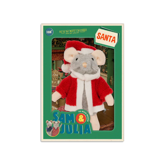 Het Muizenhuis - Knuffelmuis Kerstman - 12 cm