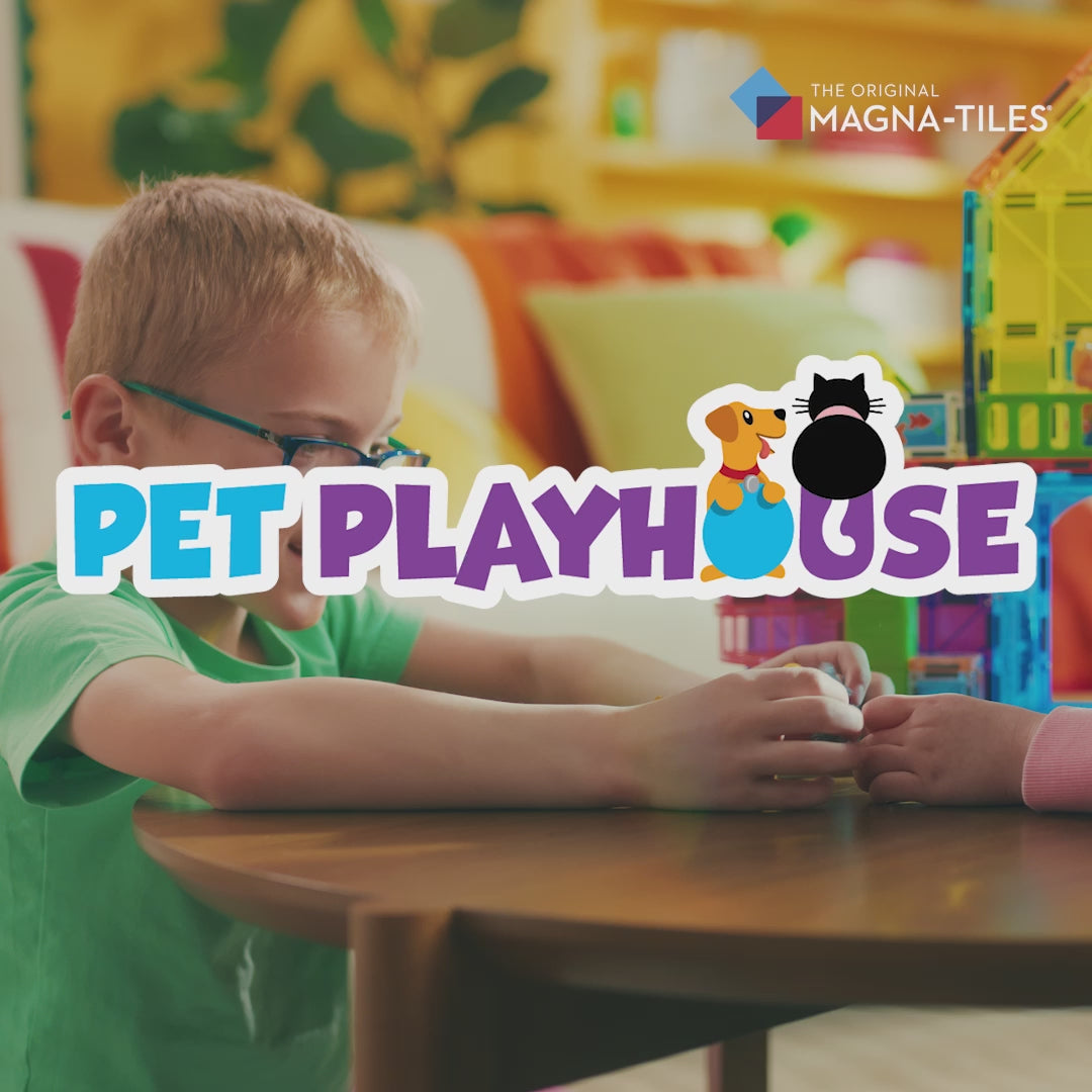 Video laden: MAGNA-TILES® Pet Playhouse (50 stuks) met microMAGS en Cubes