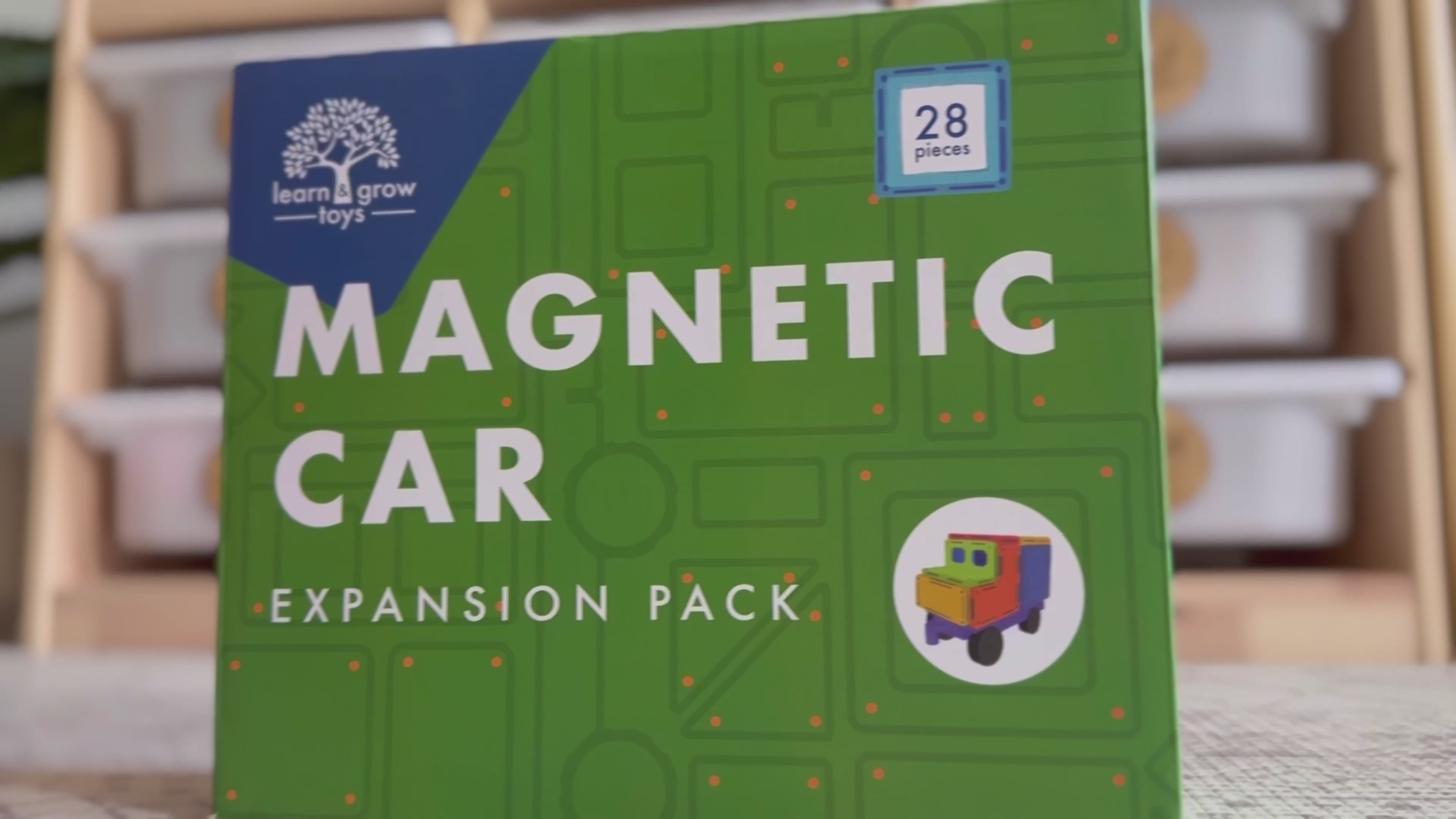 Learn And Grow - Magnetisch constructiespeelgoed Car Pack - 28 stuks