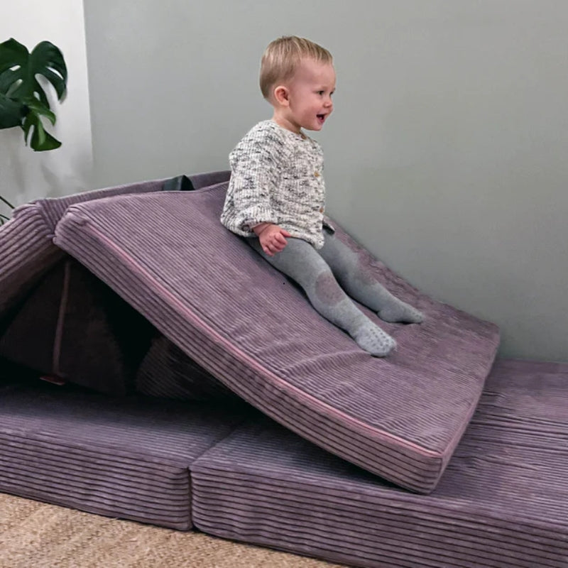 Funzy - Speelsofa - Speelbank - Ribstof Lavendel paars