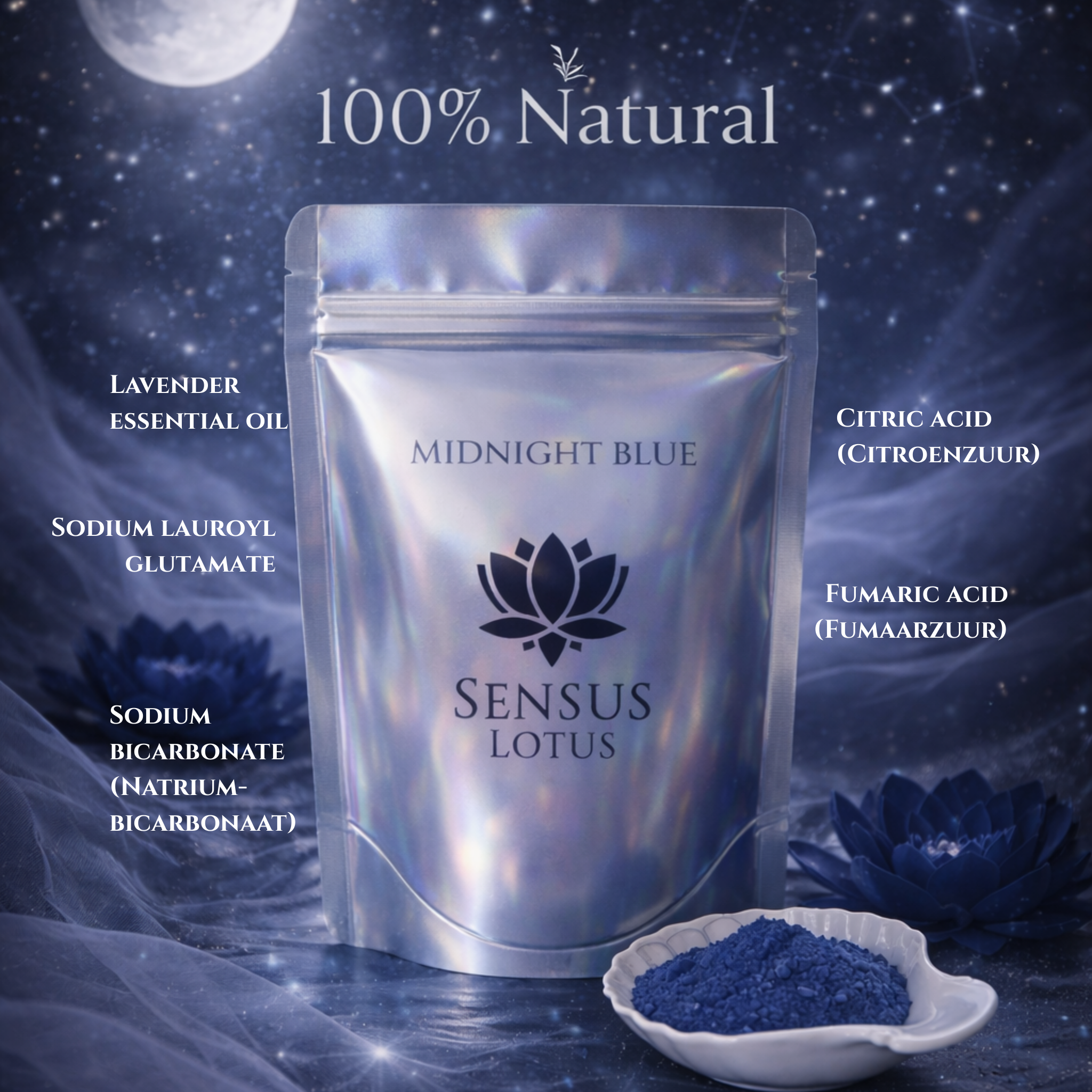 Sensus Lotus - Magisch Badpoeder Midnight Blue