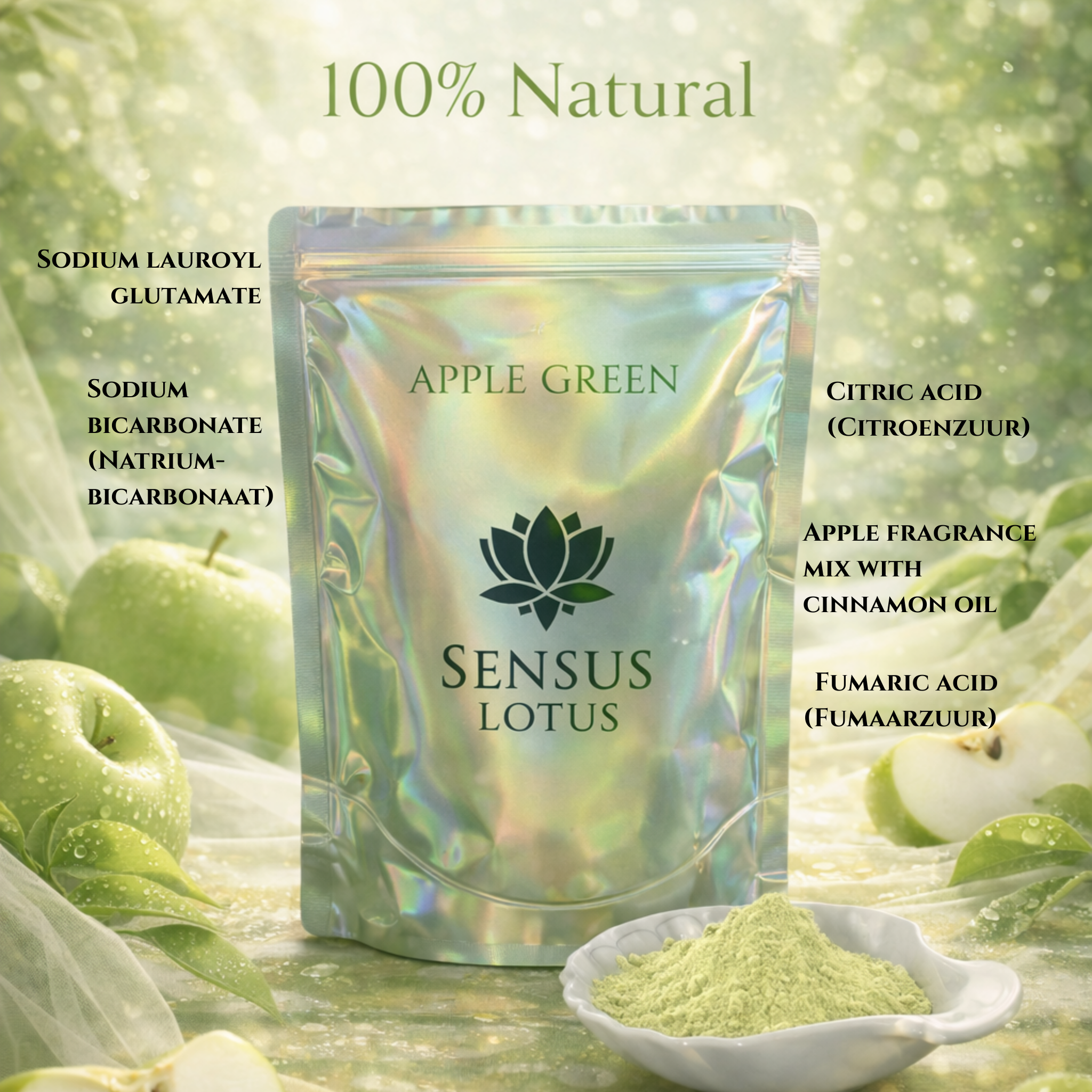 Sensus Lotus - Magisch Badpoeder Apple Green