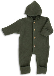 Engel Natur - 100% wol-fleece overall onesie - Rietgroen
