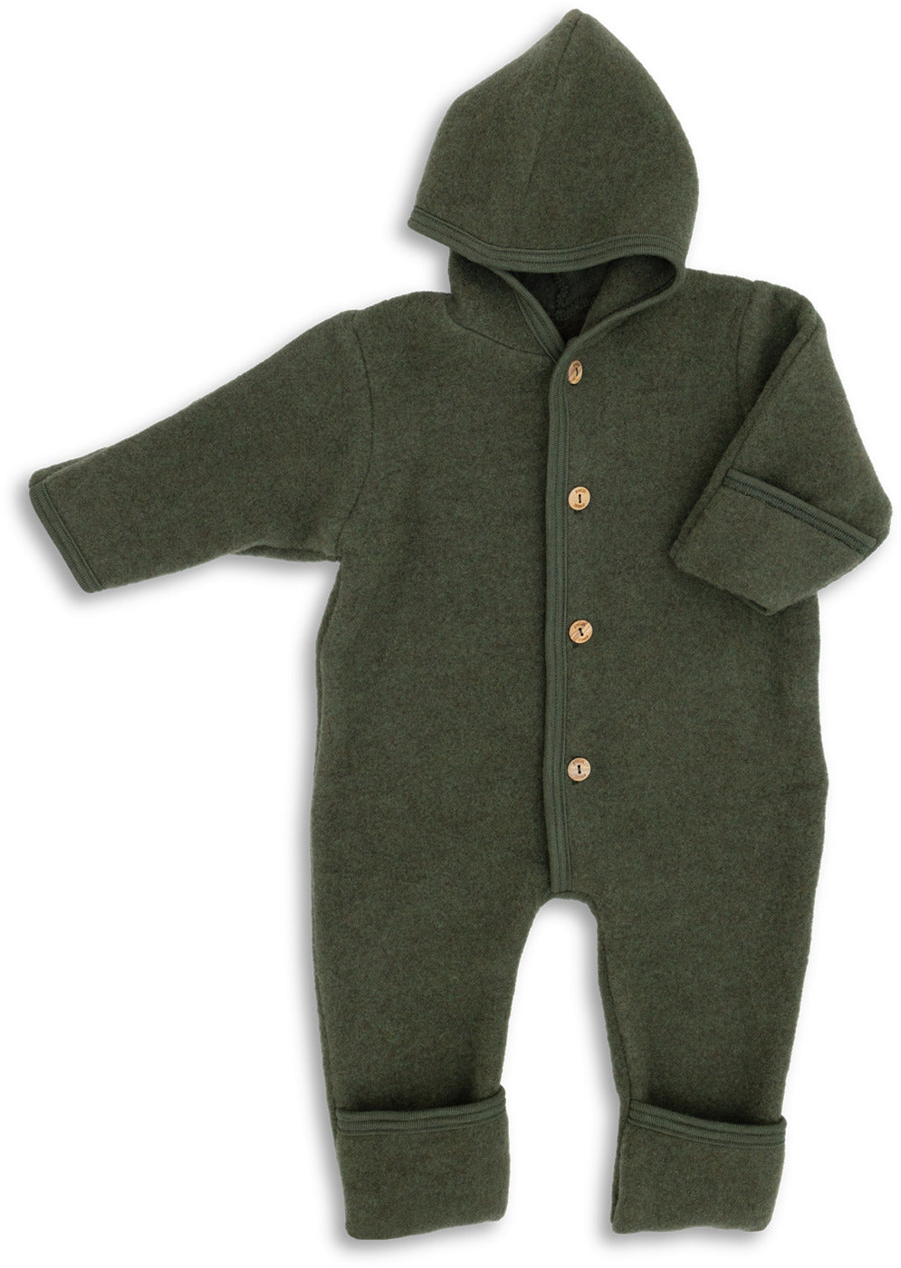Engel Natur - 100% wol-fleece overall onesie - Rietgroen
