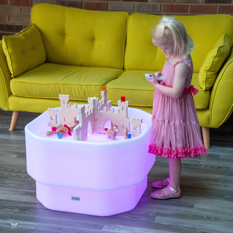 TickIT - Zand- en watertafel Tuff met verschillende kleuren licht