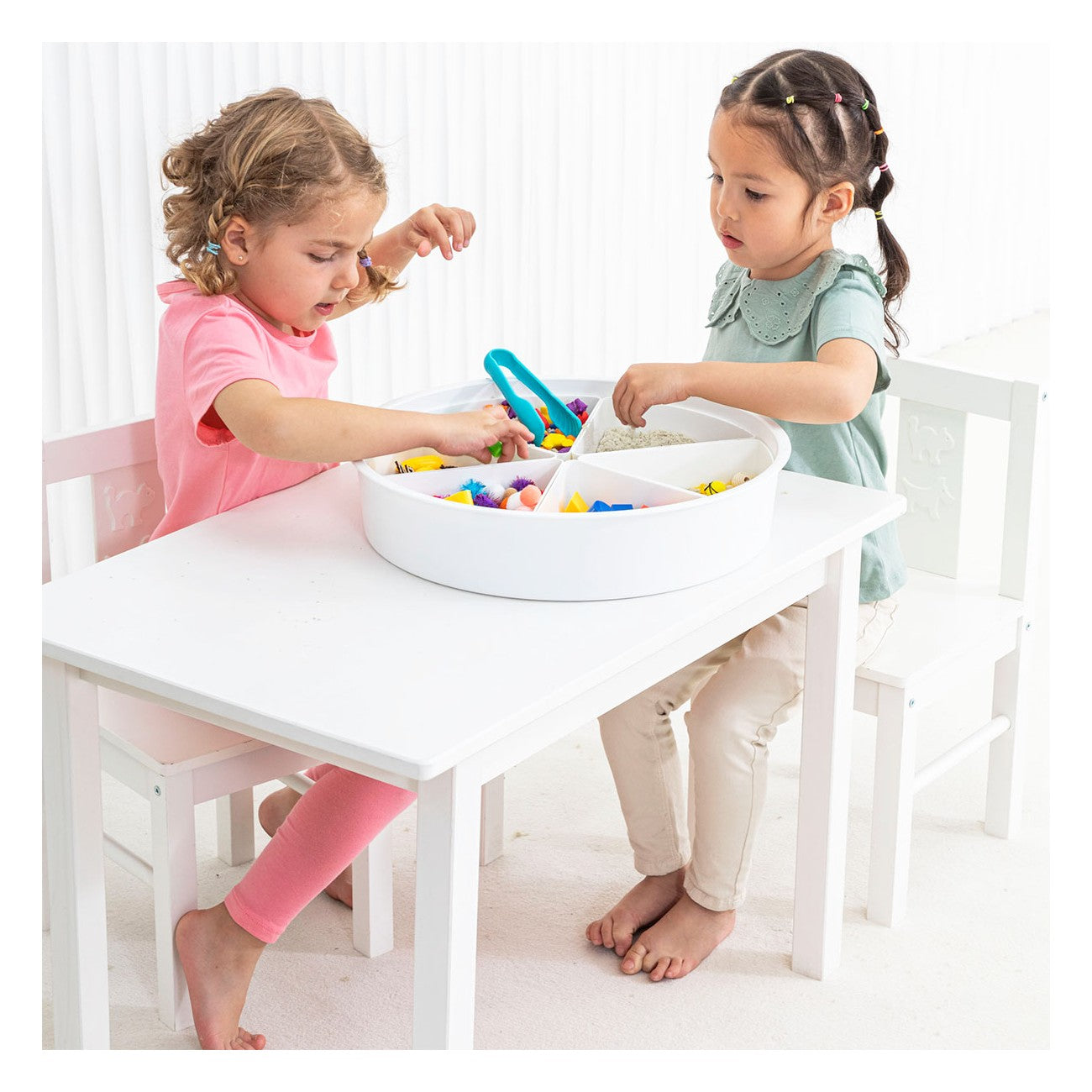 Amaya - Play Tray met 6 uitneembare componenten en blauwe deksel