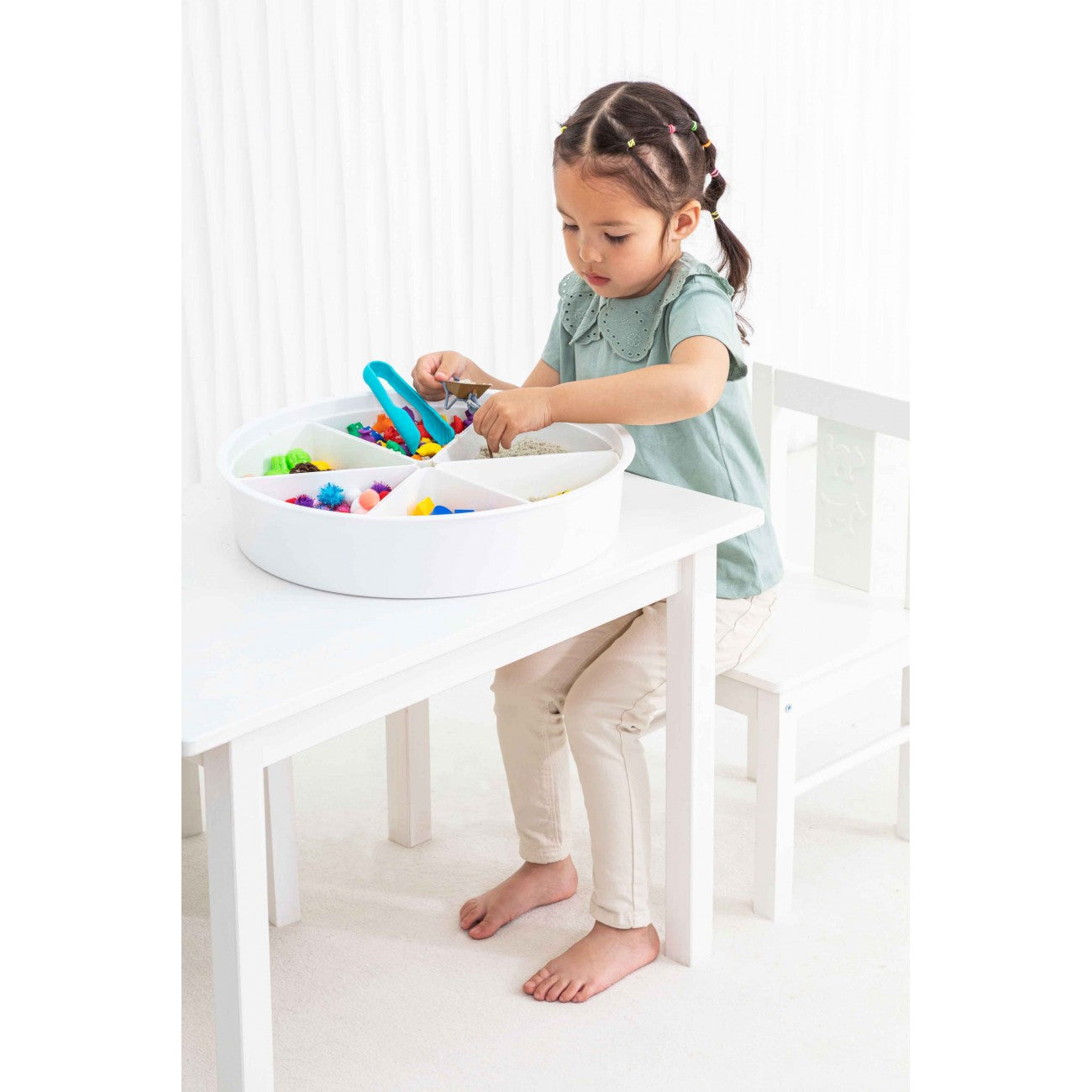 Amaya - Play Tray met 6 uitneembare componenten en blauwe deksel