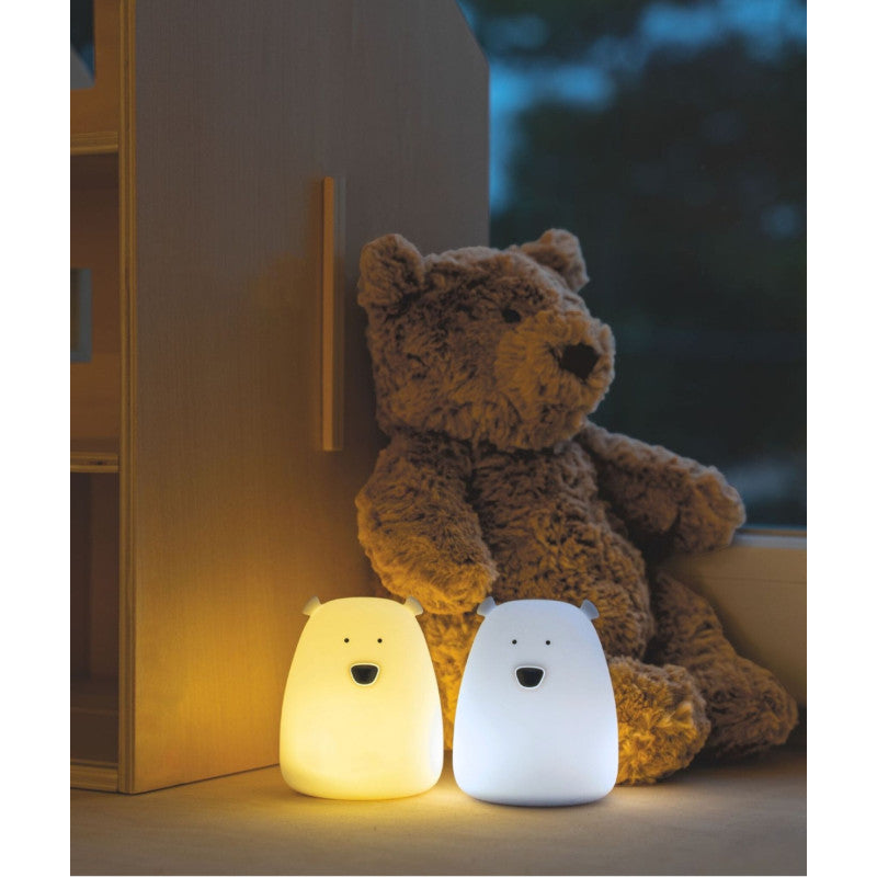 Rabbit & Friends - Set van 2 Mini Beer Nachtlampjes Wit en Arctisch Blauw