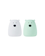 Rabbit & Friends - Set van 2 Mini Bear nachtlampjes - Wit & Mintgroen