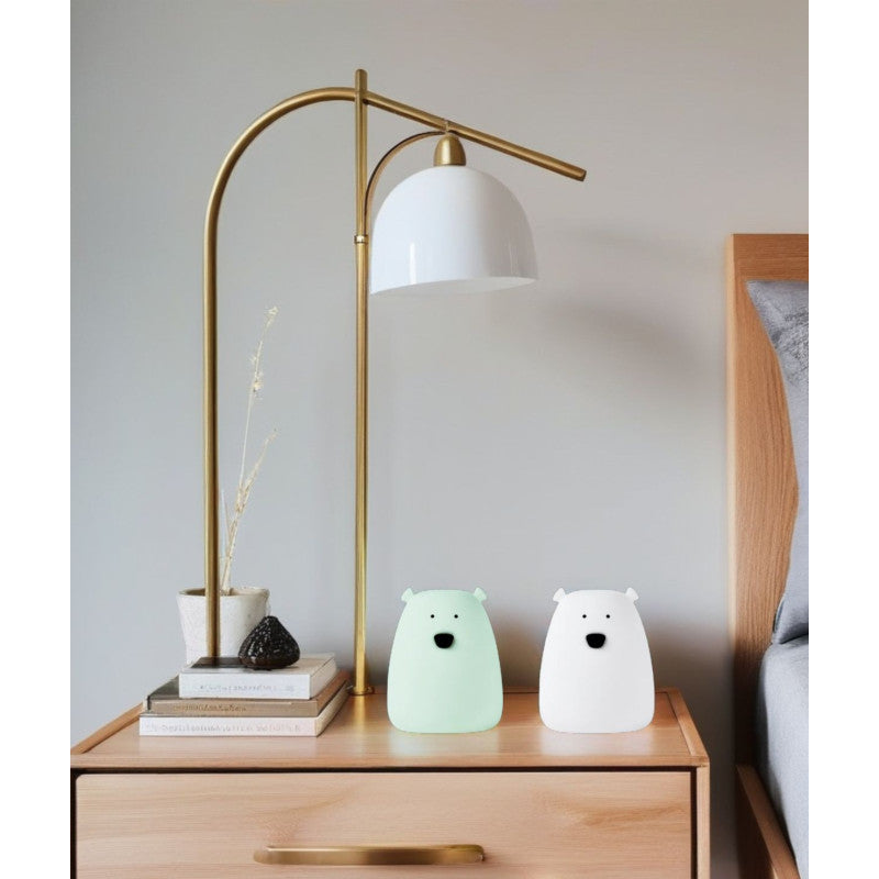 Rabbit & Friends - Set van 2 Mini Bear nachtlampjes - Wit & Mintgroen
