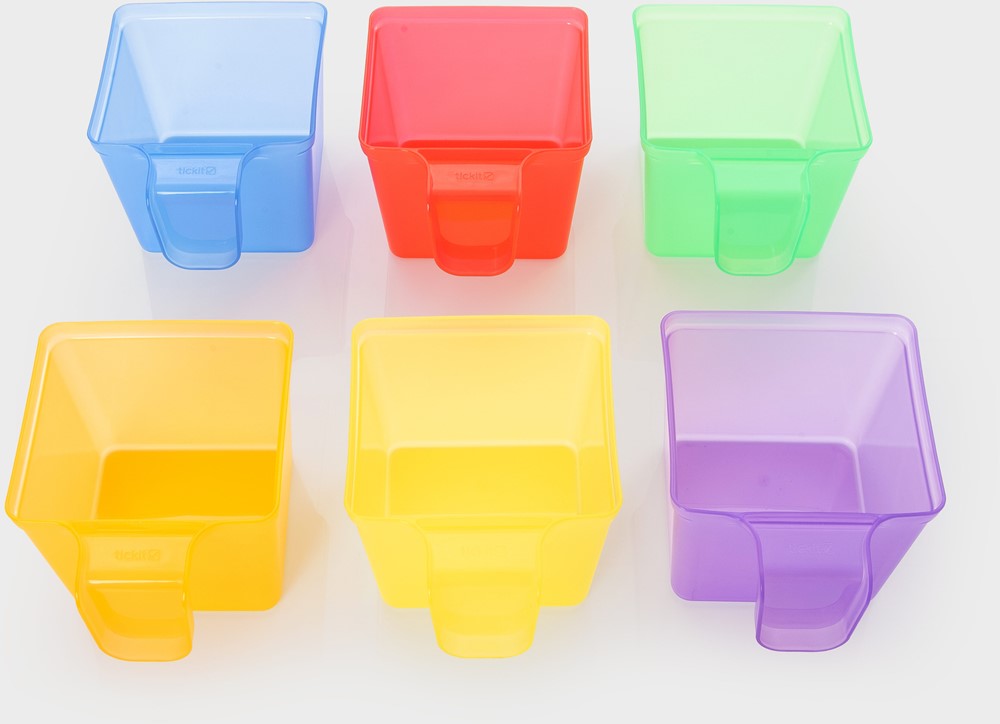 TickiT doorschijnende gekleurde ontdekkingspotjes 6 stuks