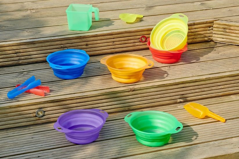 TickiT doorschijnende gekleurde stapelbare zeefjes 6 stuks