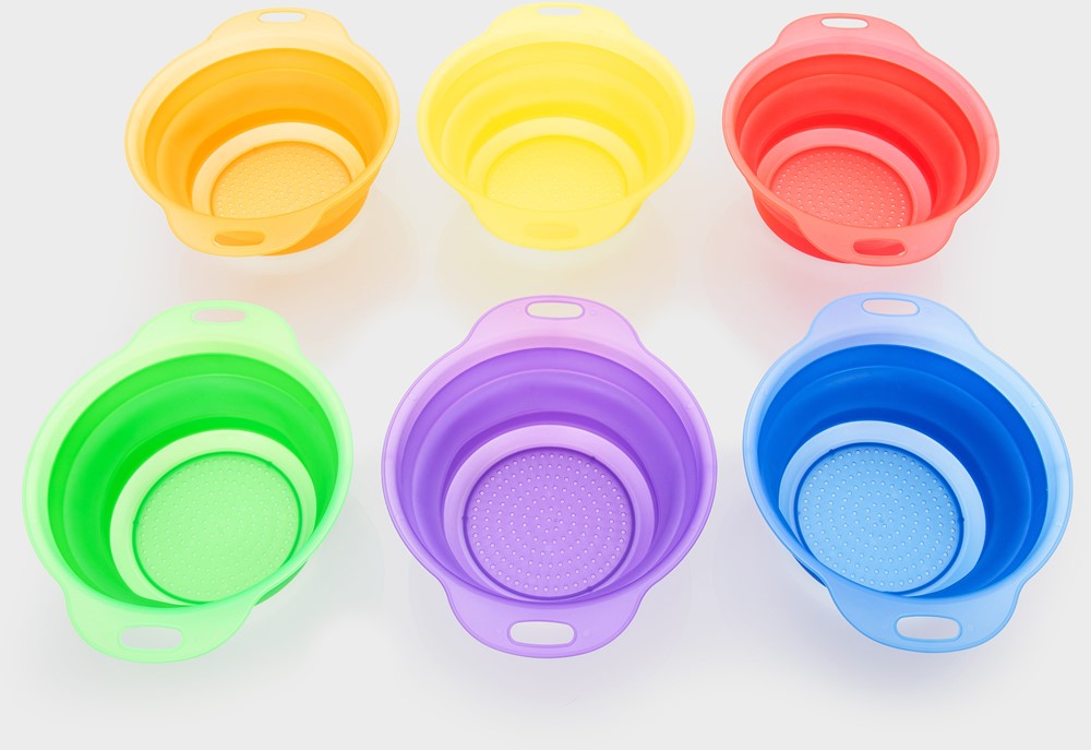 TickiT doorschijnende gekleurde stapelbare zeefjes 6 stuks