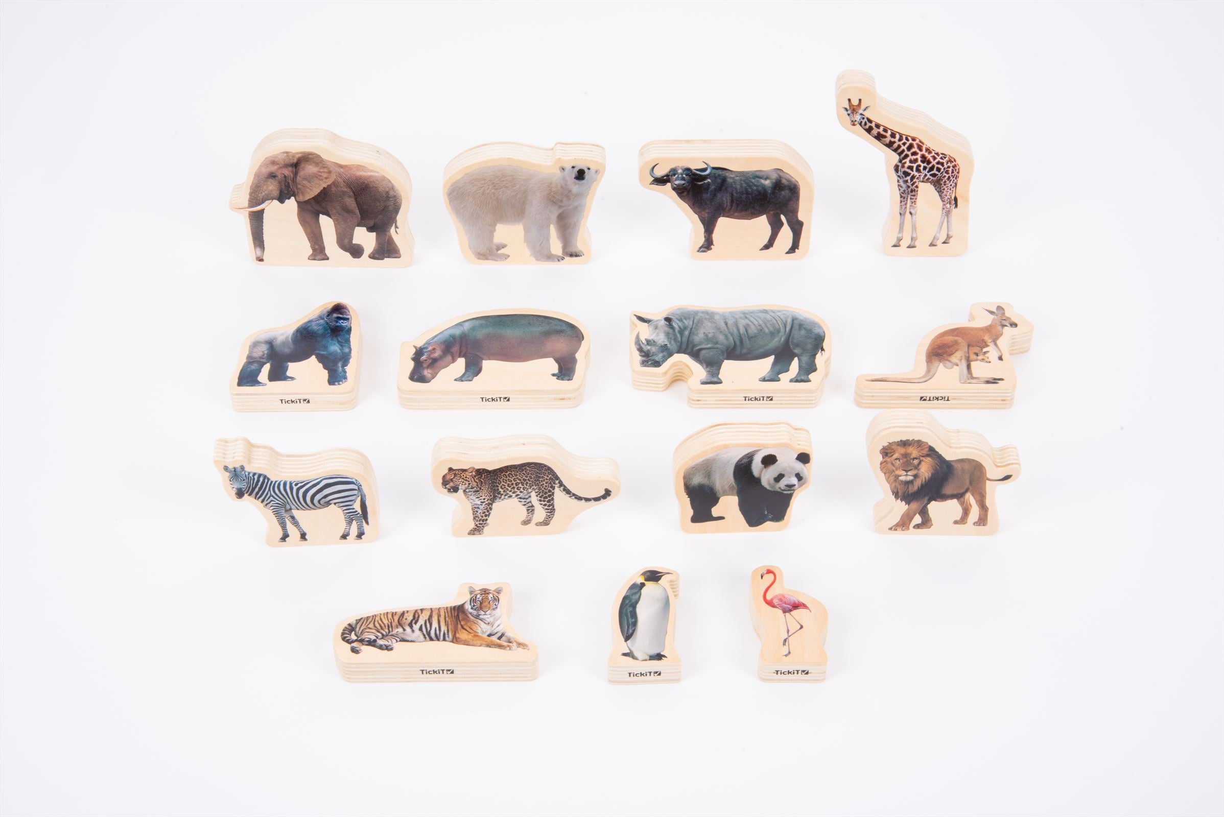 TickiT - Houten Blokken met Wilde Dieren