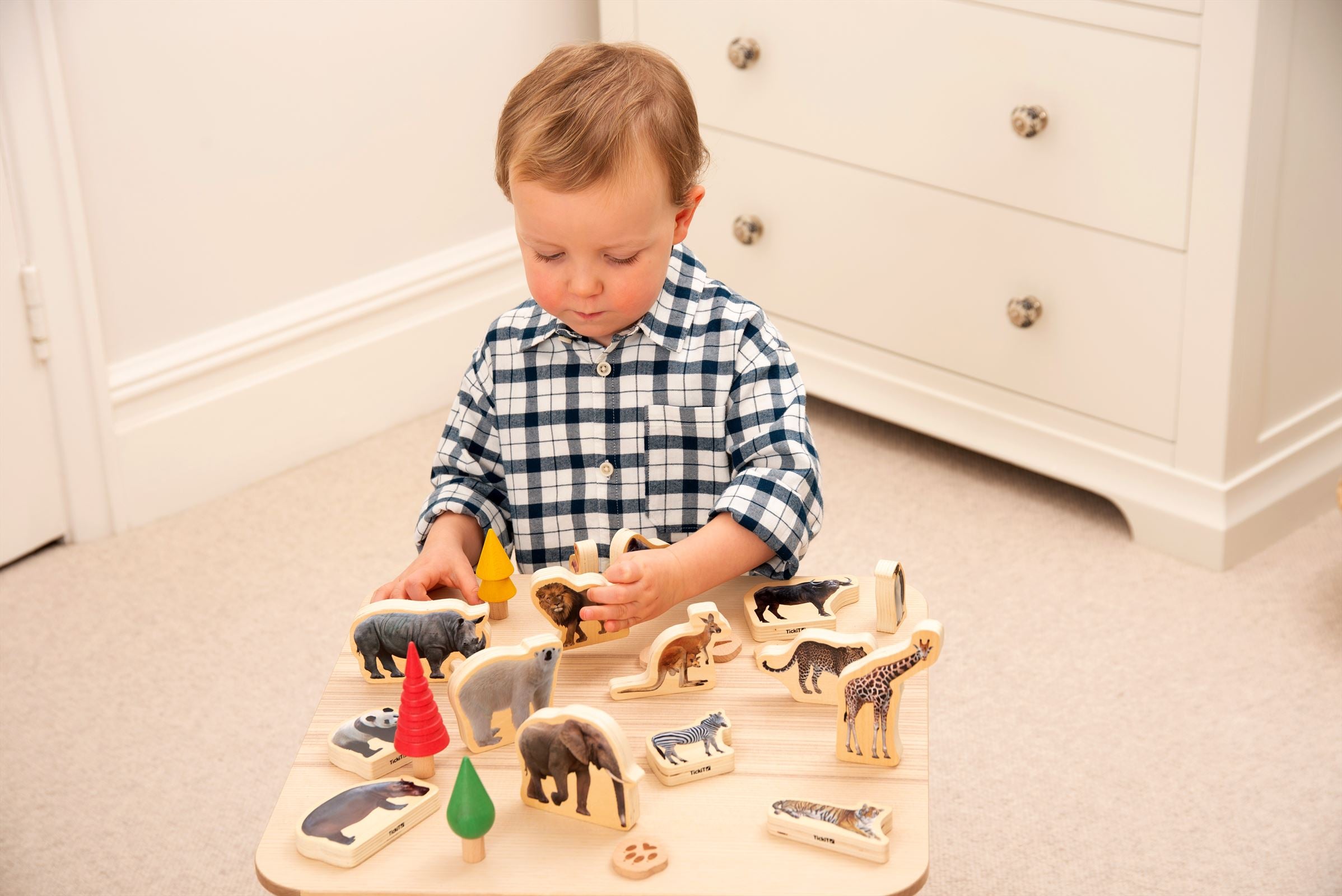 TickiT - Houten Blokken met Wilde Dieren