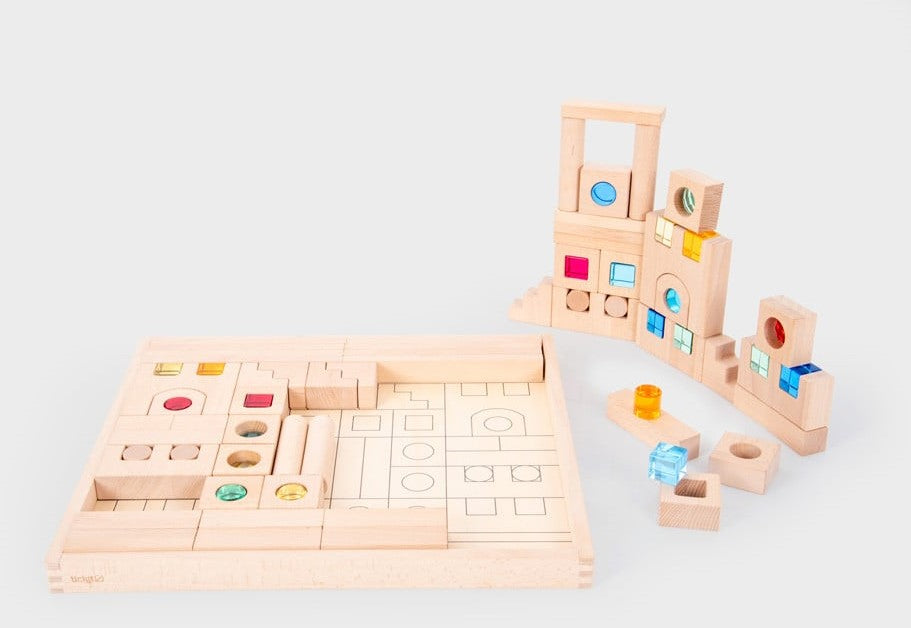 TickiT houten bouwblokken met juwelen 82 stuks