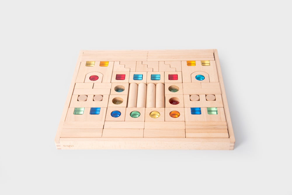 TickiT houten bouwblokken met juwelen 82 stuks