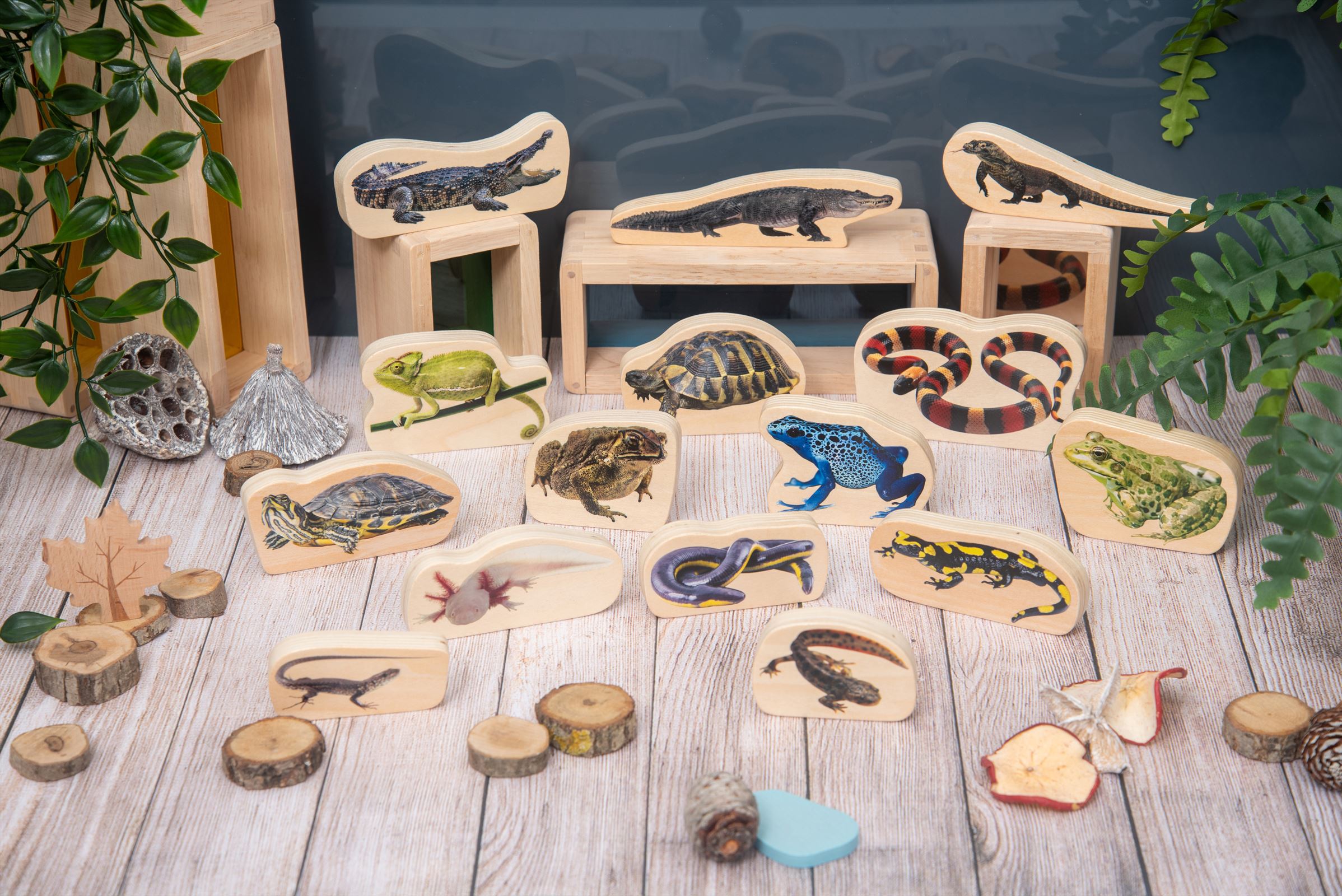 TickiT - Houten Reptielen- en Amfibieënblokken