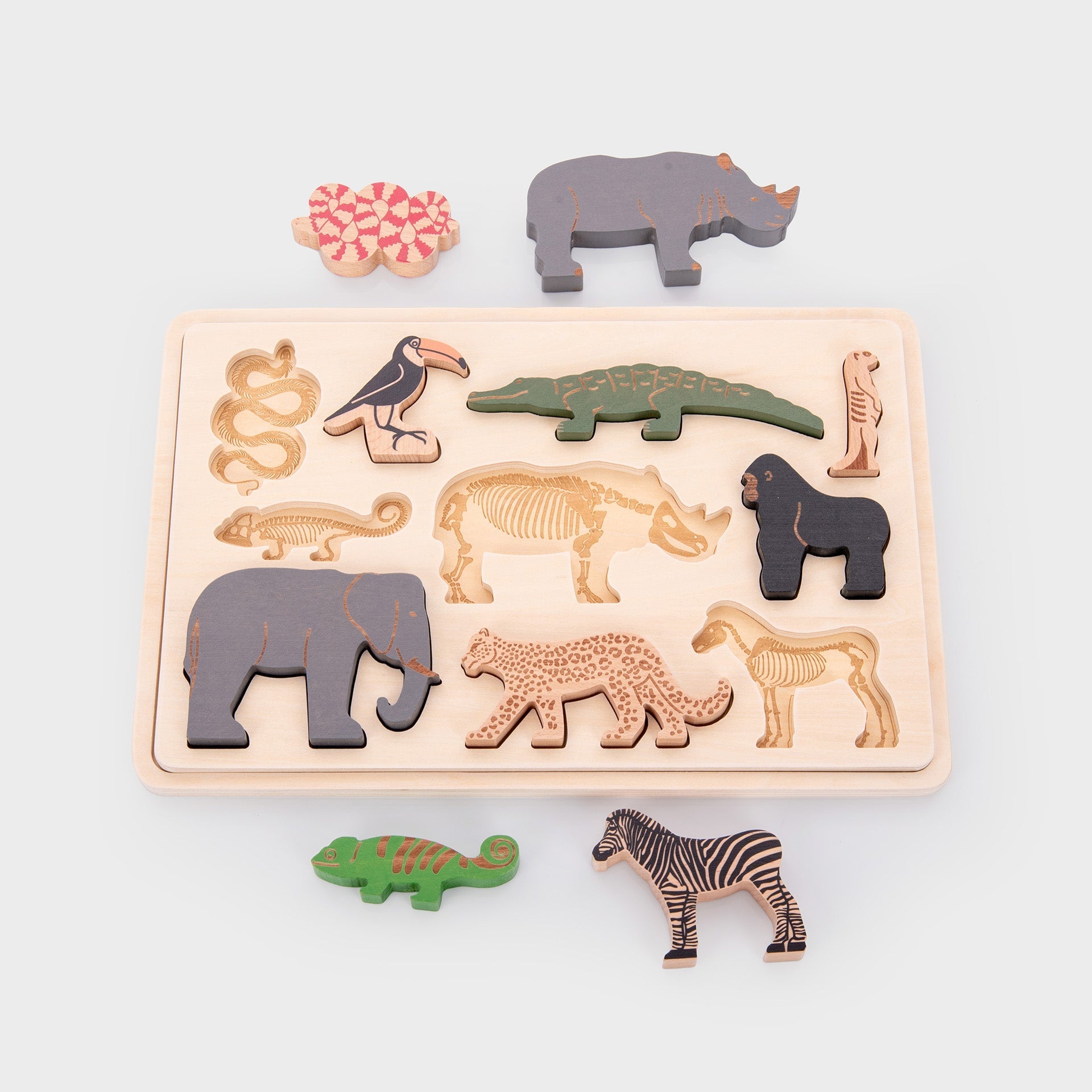 TickiT - Houten Safari Dierenpuzzel