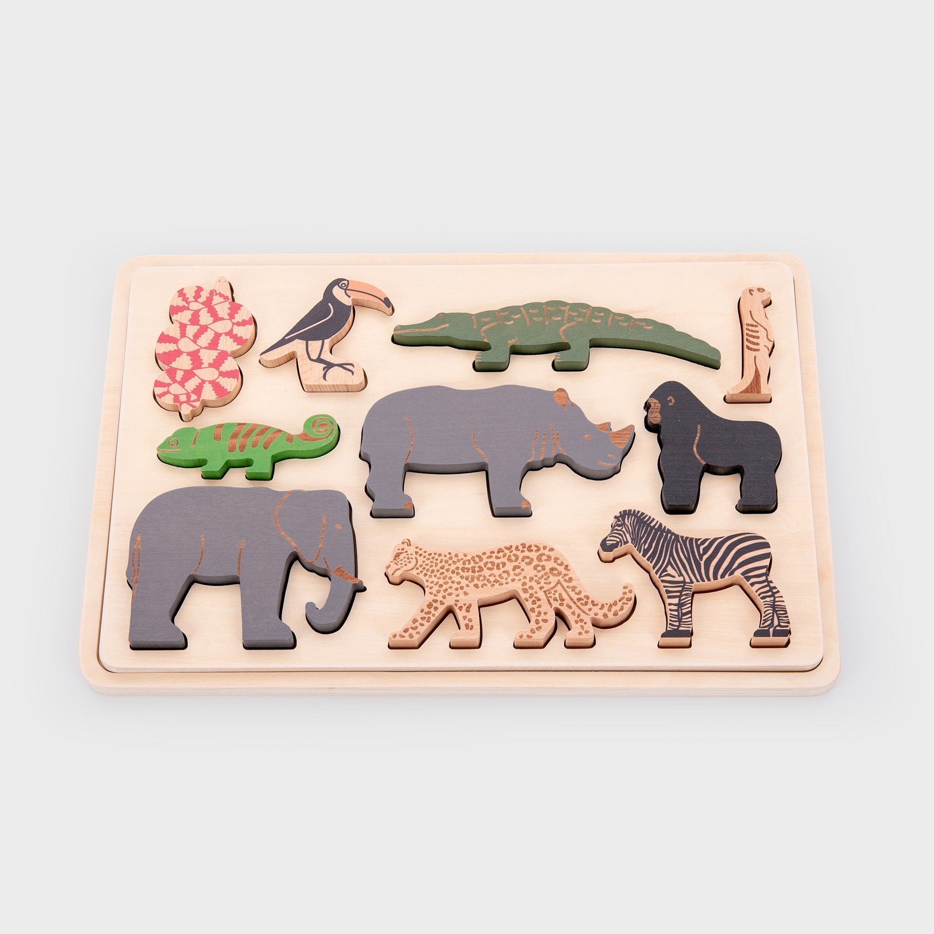 TickiT - Houten Safari Dierenpuzzel