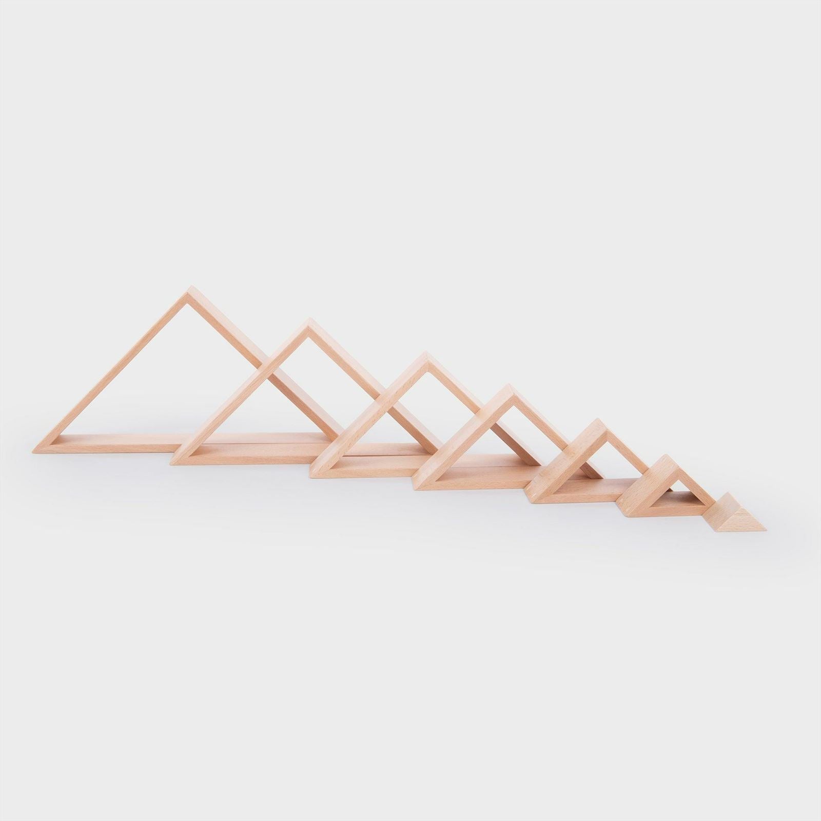 TickiT - Houten Architect Driehoeken Naturel (7 stuks)