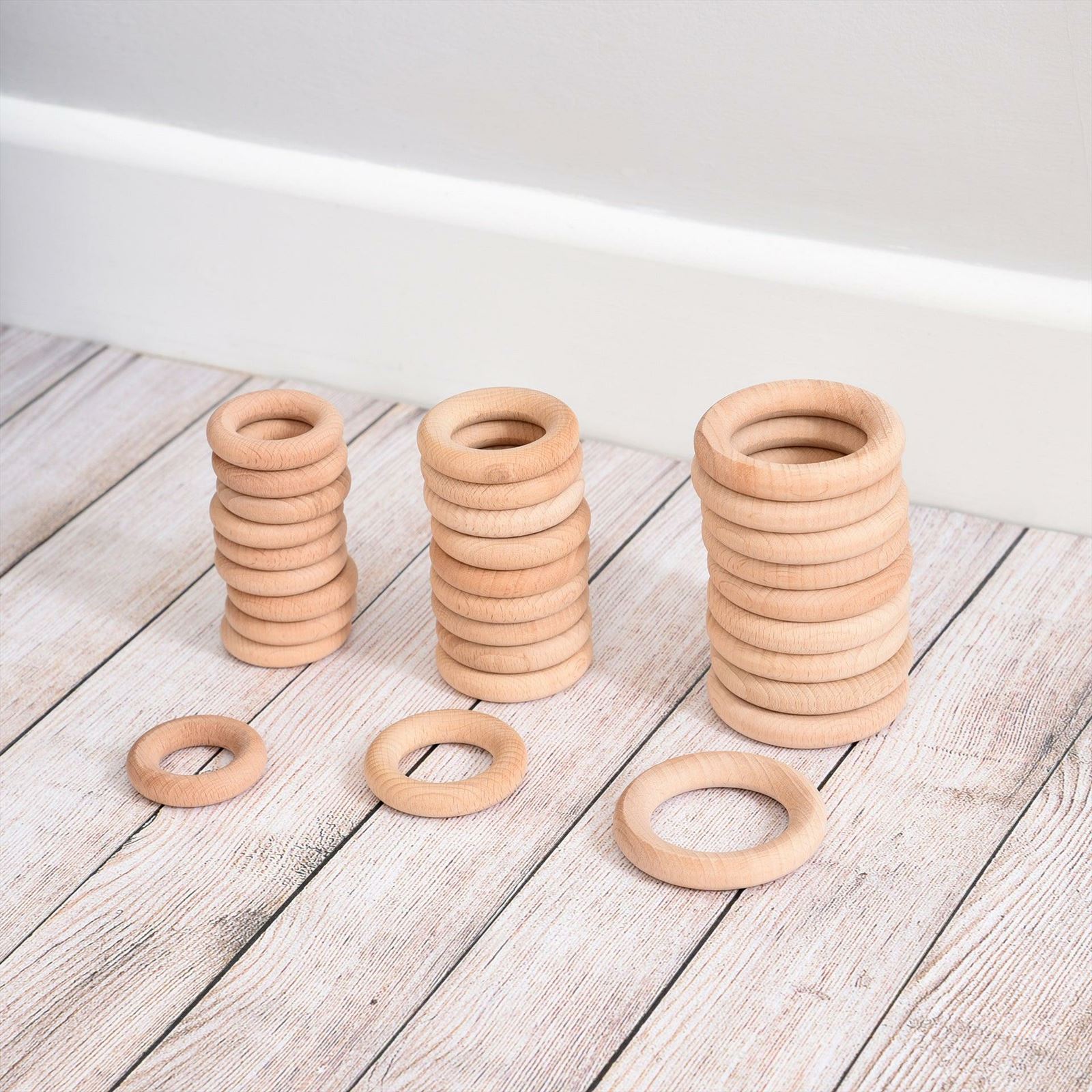 TickiT - Natuurlijke Houten Ringen Medium