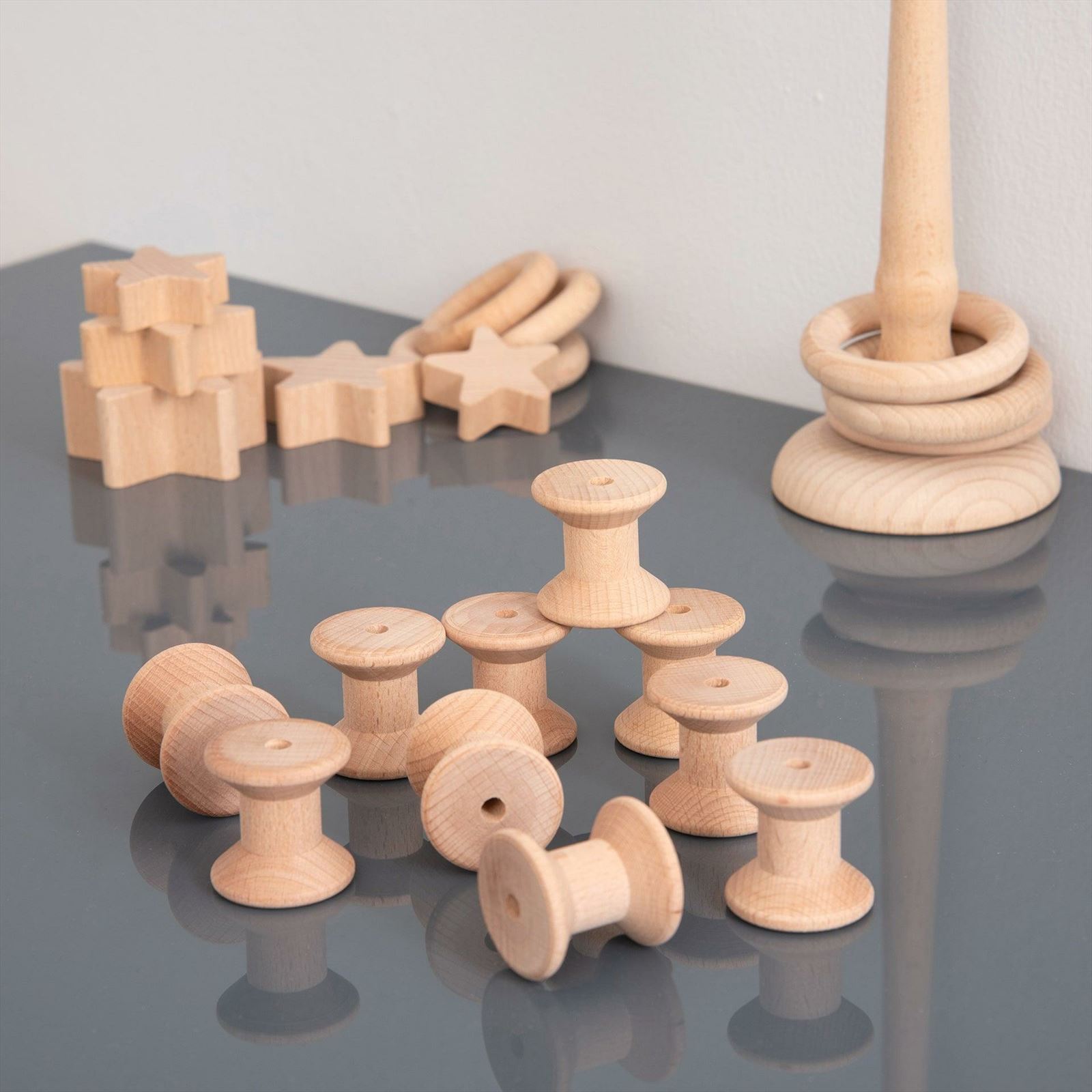 TickiT - Natuurlijke Houten Spoelen